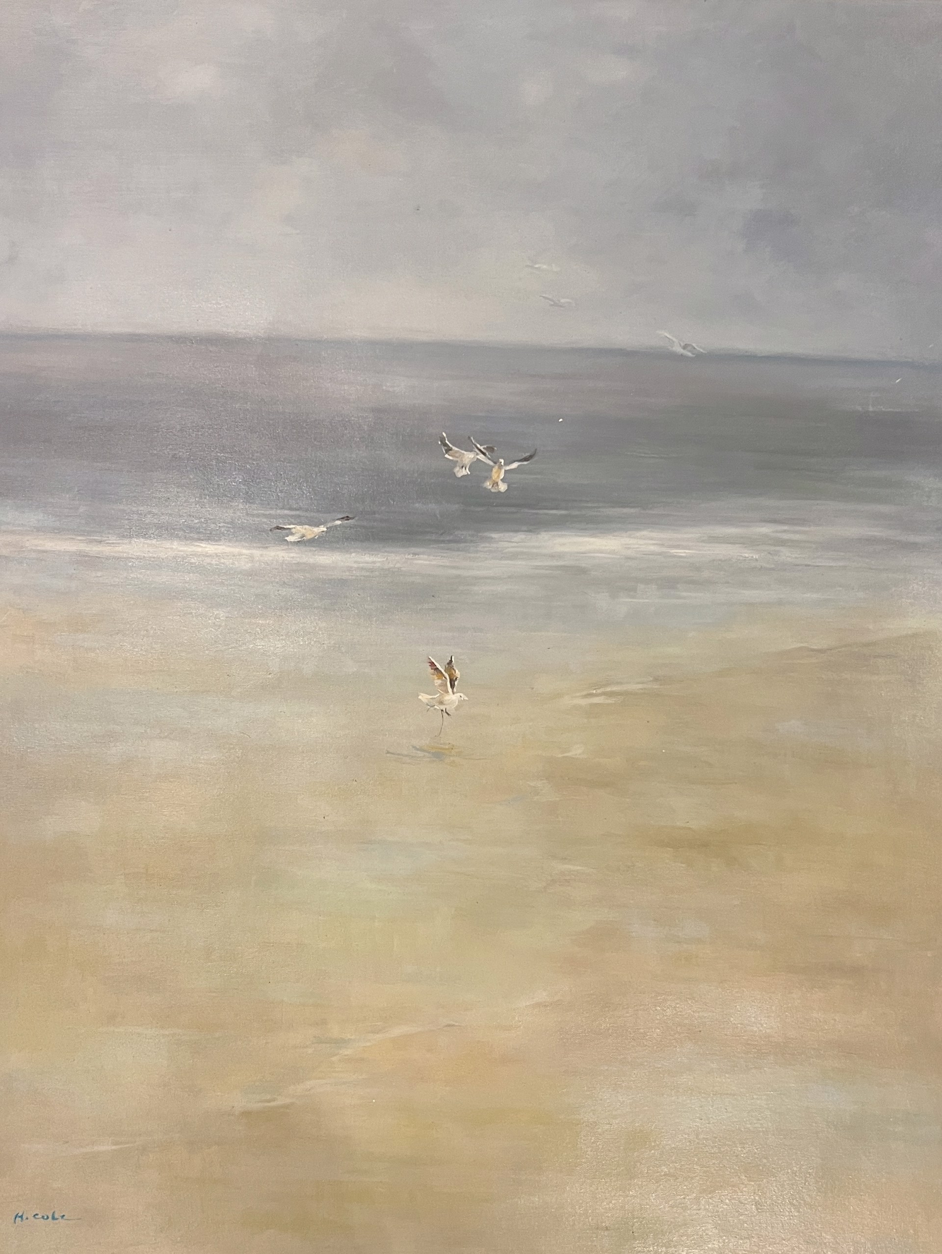 GULLS AT THE BEACH by H COLE