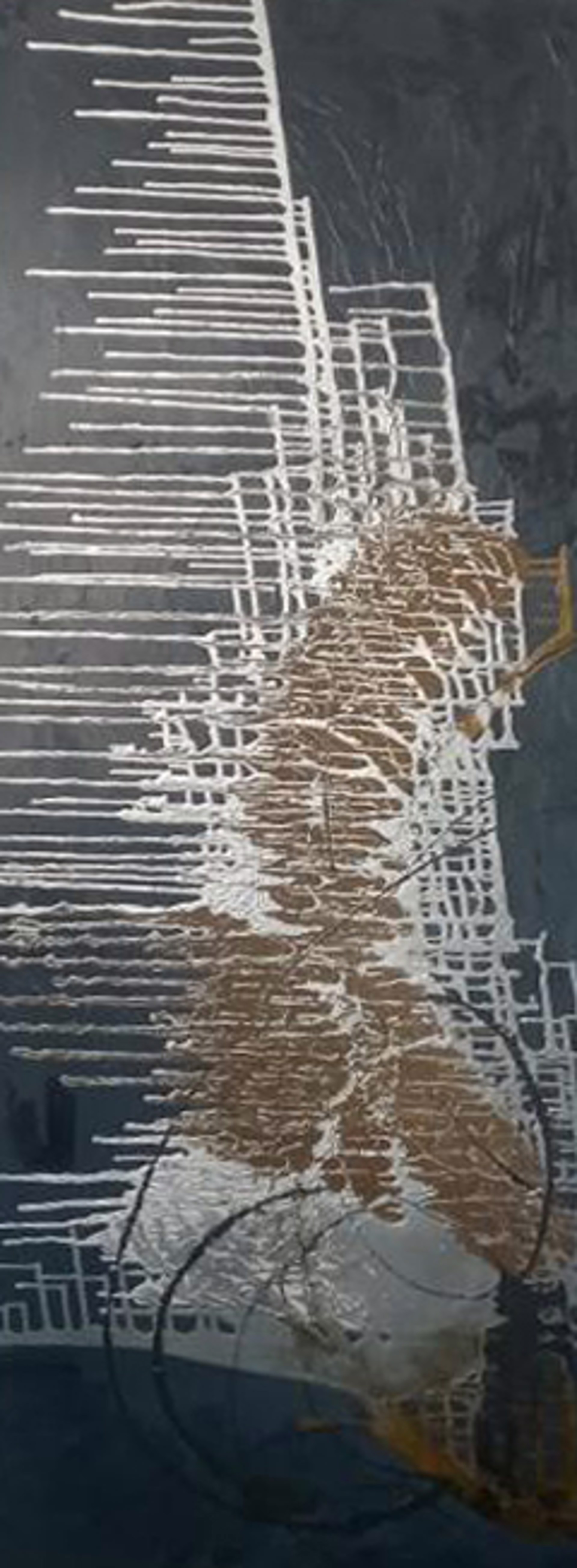 Grey Lines by Abstract Paintings by Elena Bulatova