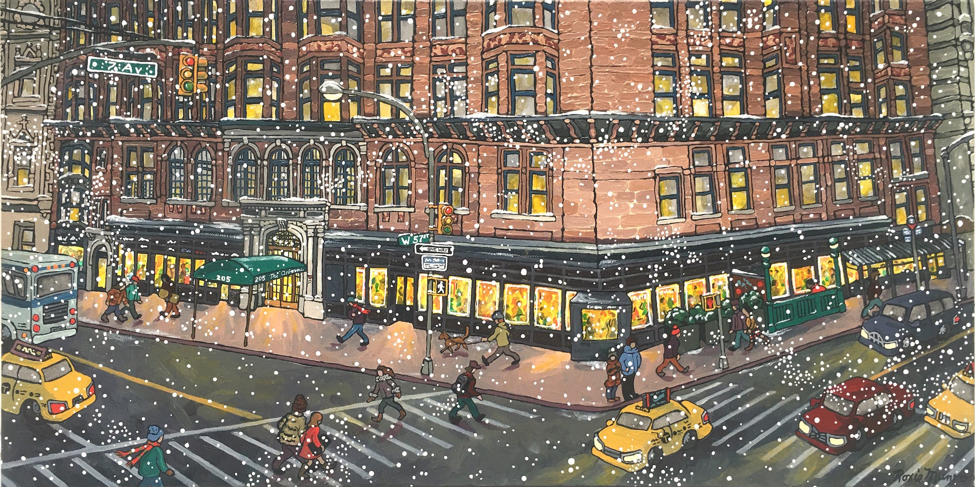 City Streets, 57th & 7th, Snow by Roxie Munro