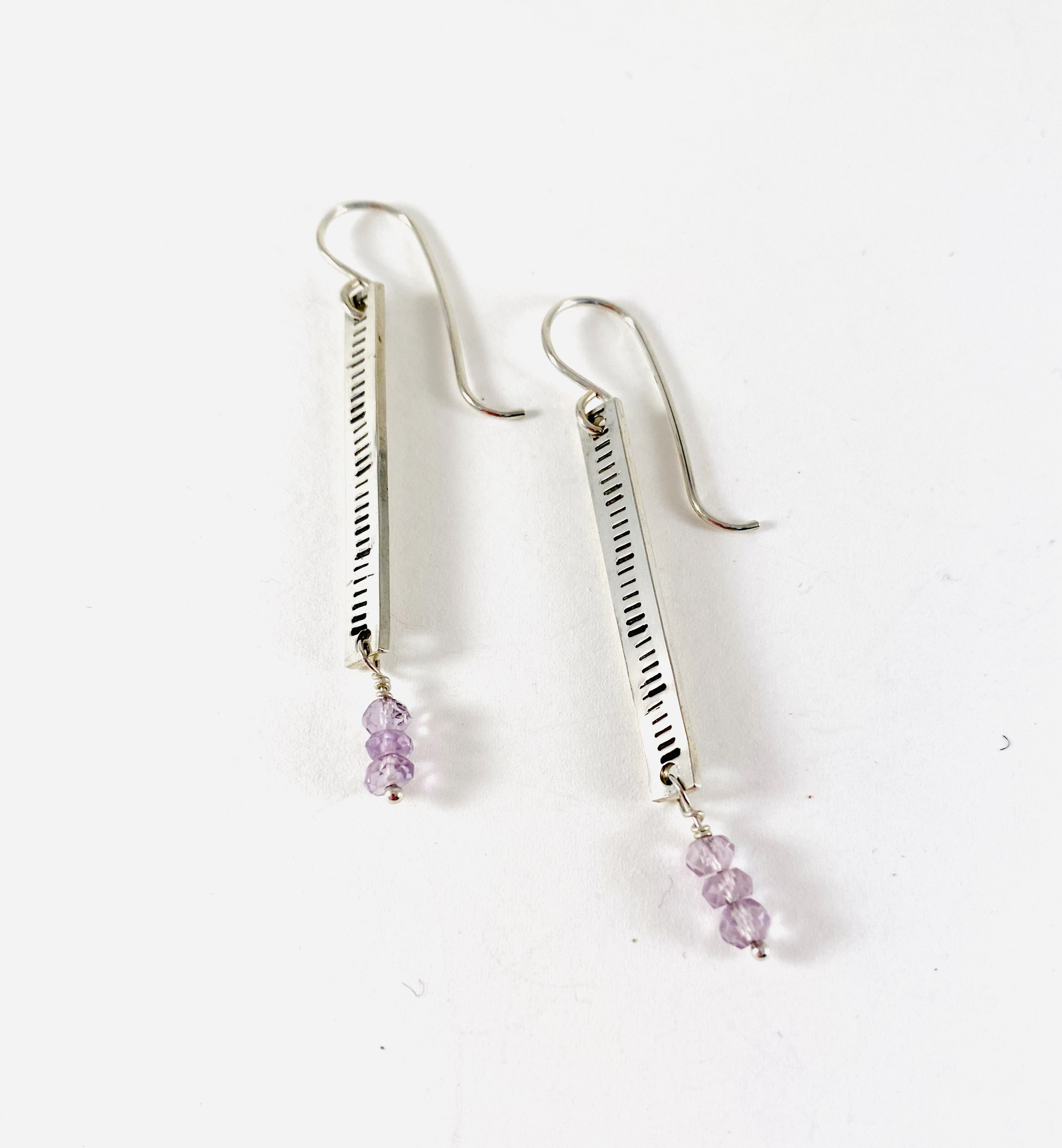 Silver Amethyst Earrings by Shelby Lee - jewelry
