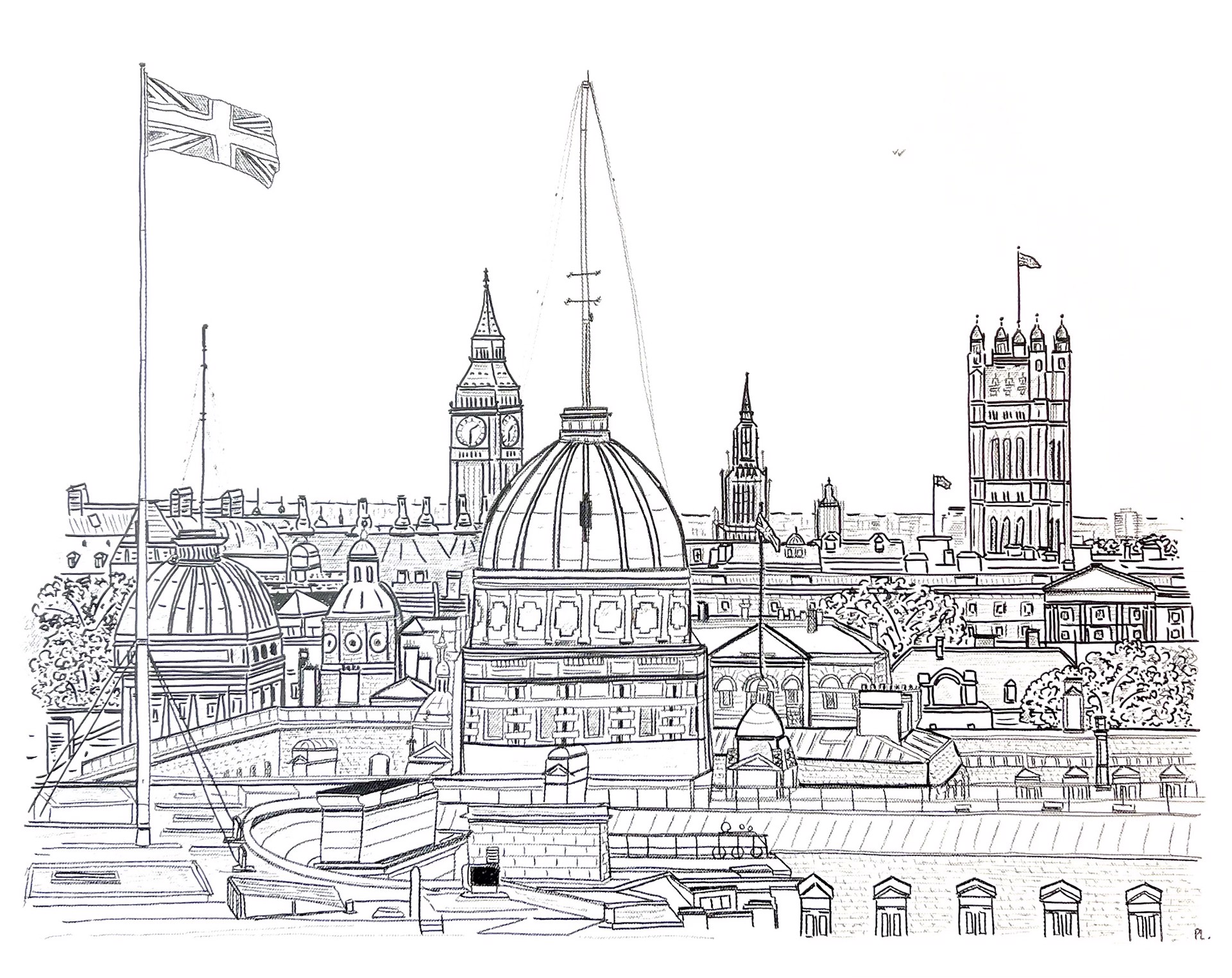 London - Canvas Illustration by Pauline Lévêque