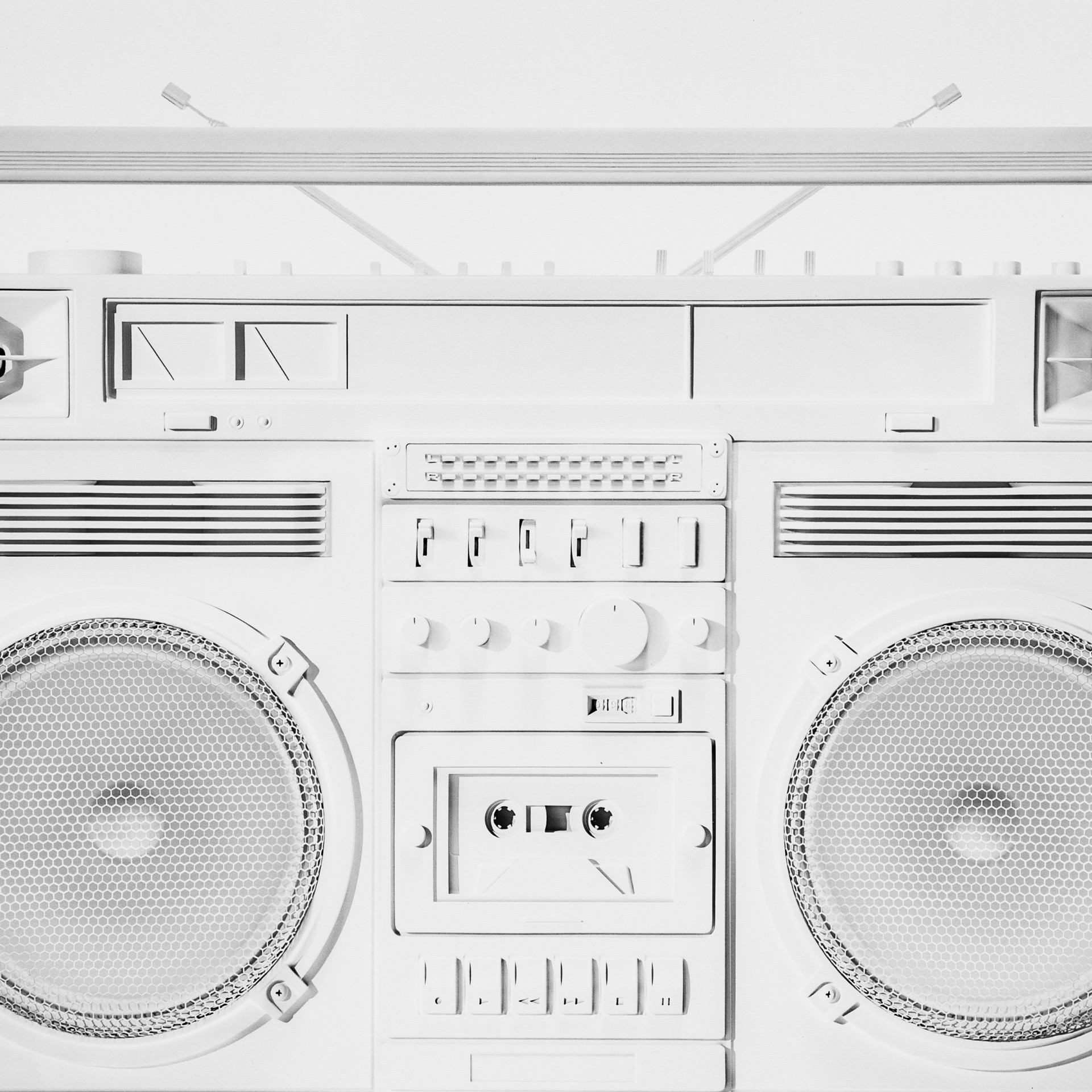 Boombox Sculpture series Size D, White by Lyle Owerko | Boomboxes