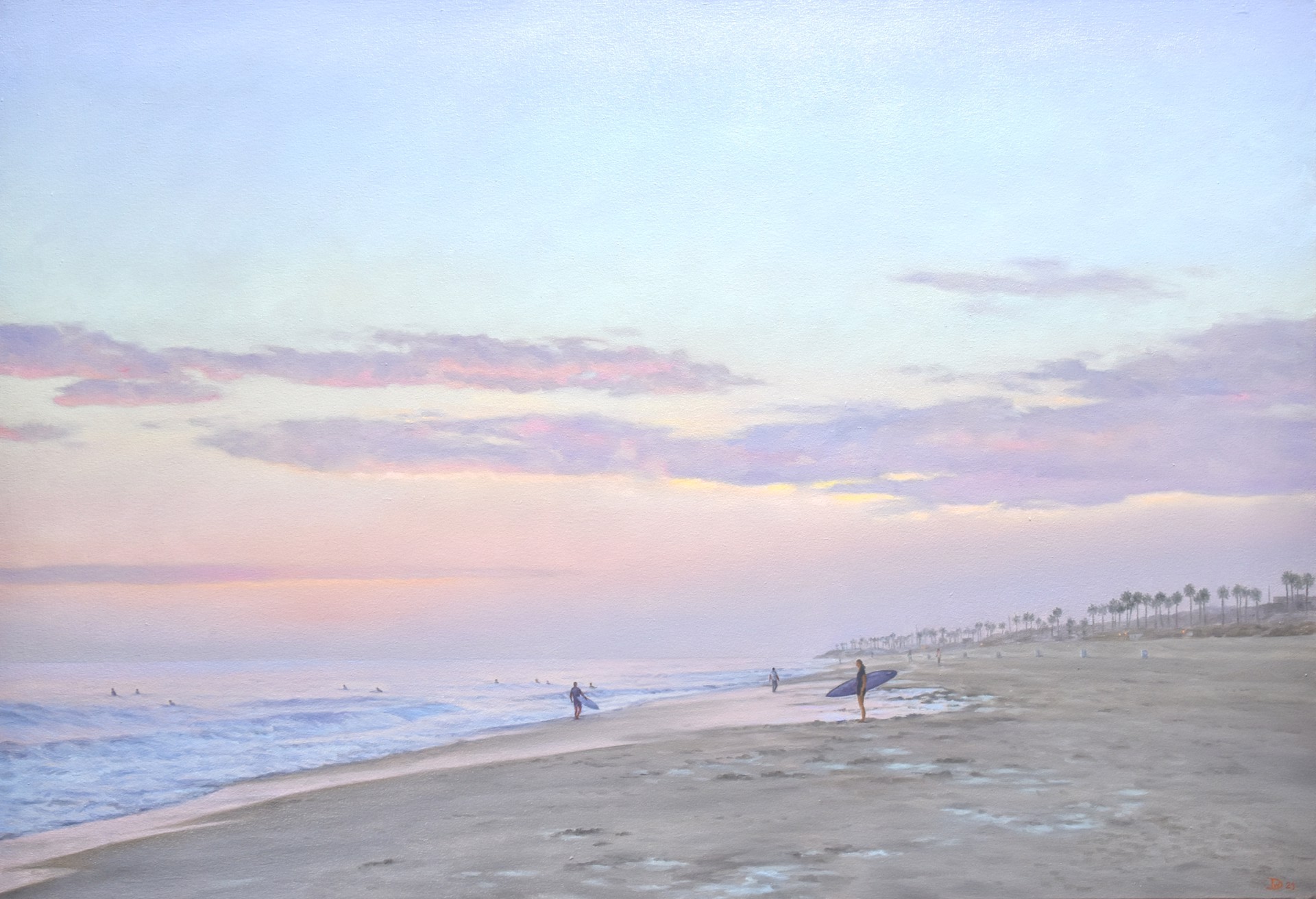 Surfers at Huntington Beach by Willard Dixon