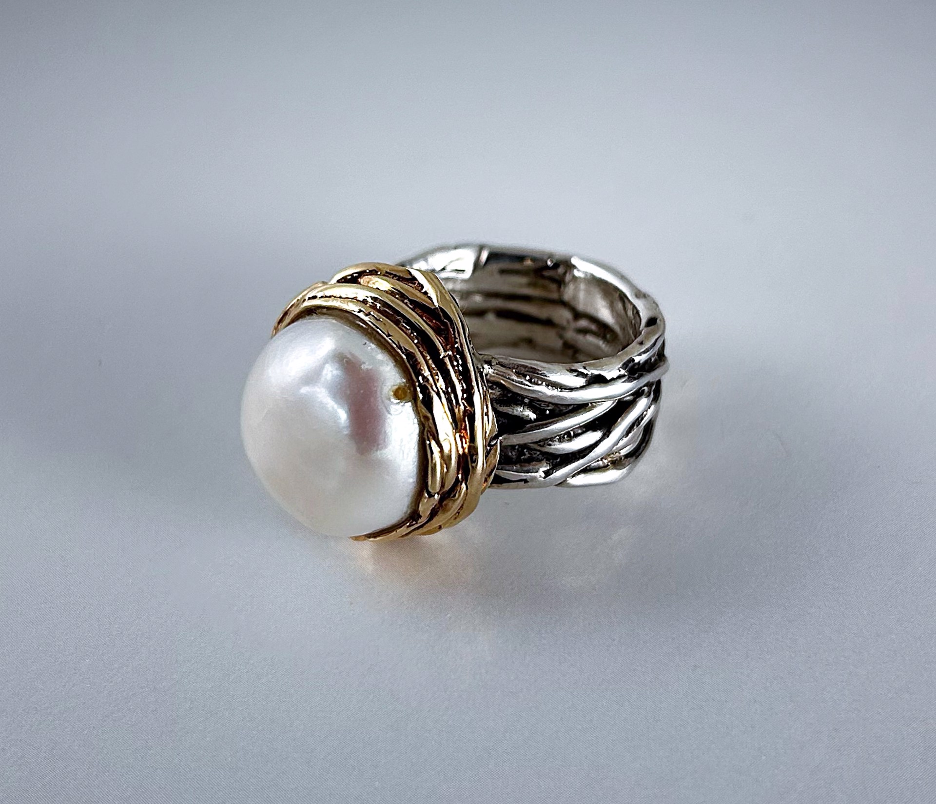 Freshwater Pearl Nest Ring, Size 7 by Jeri Mitrani