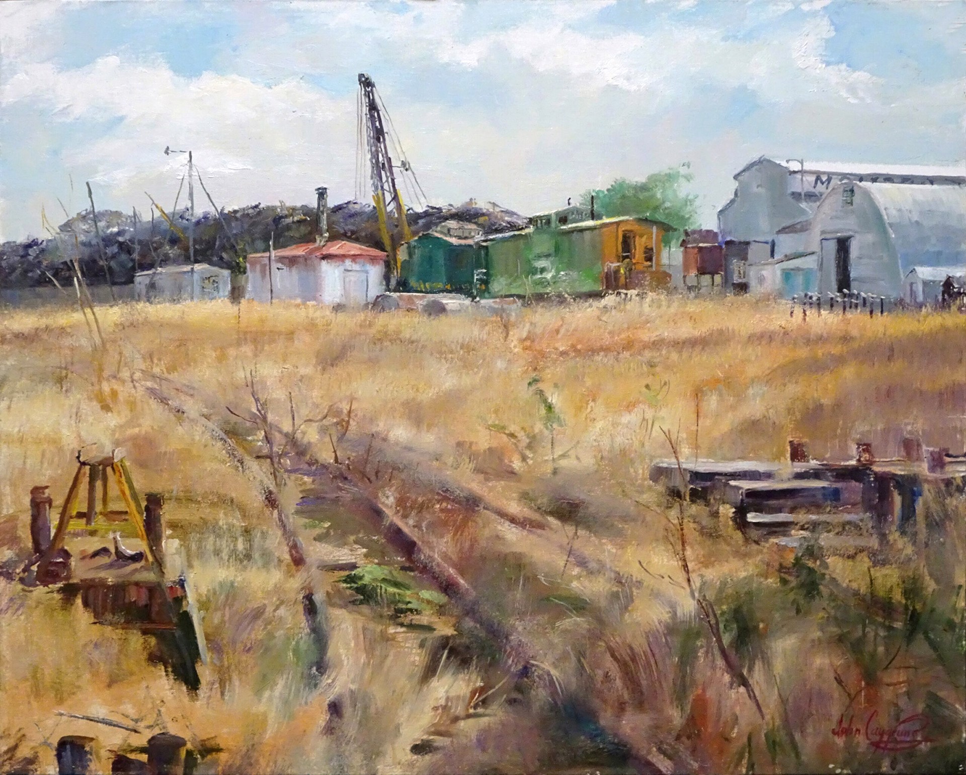 John Stephen Caggiano "In the Yards" by Oil Painters of America