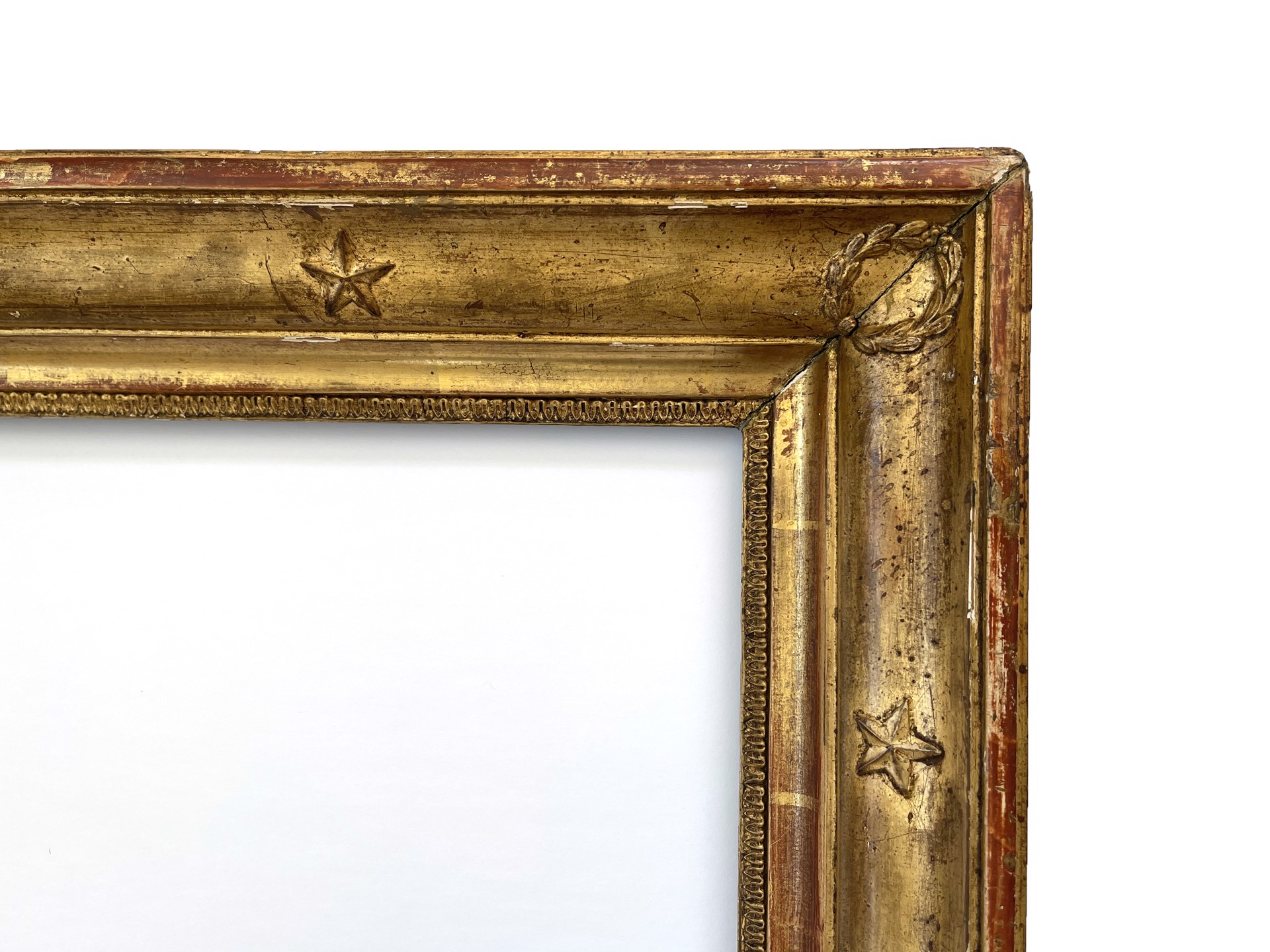 Antique, Gold Gilt, French Frame with Stars and Laurels by Antique Frame