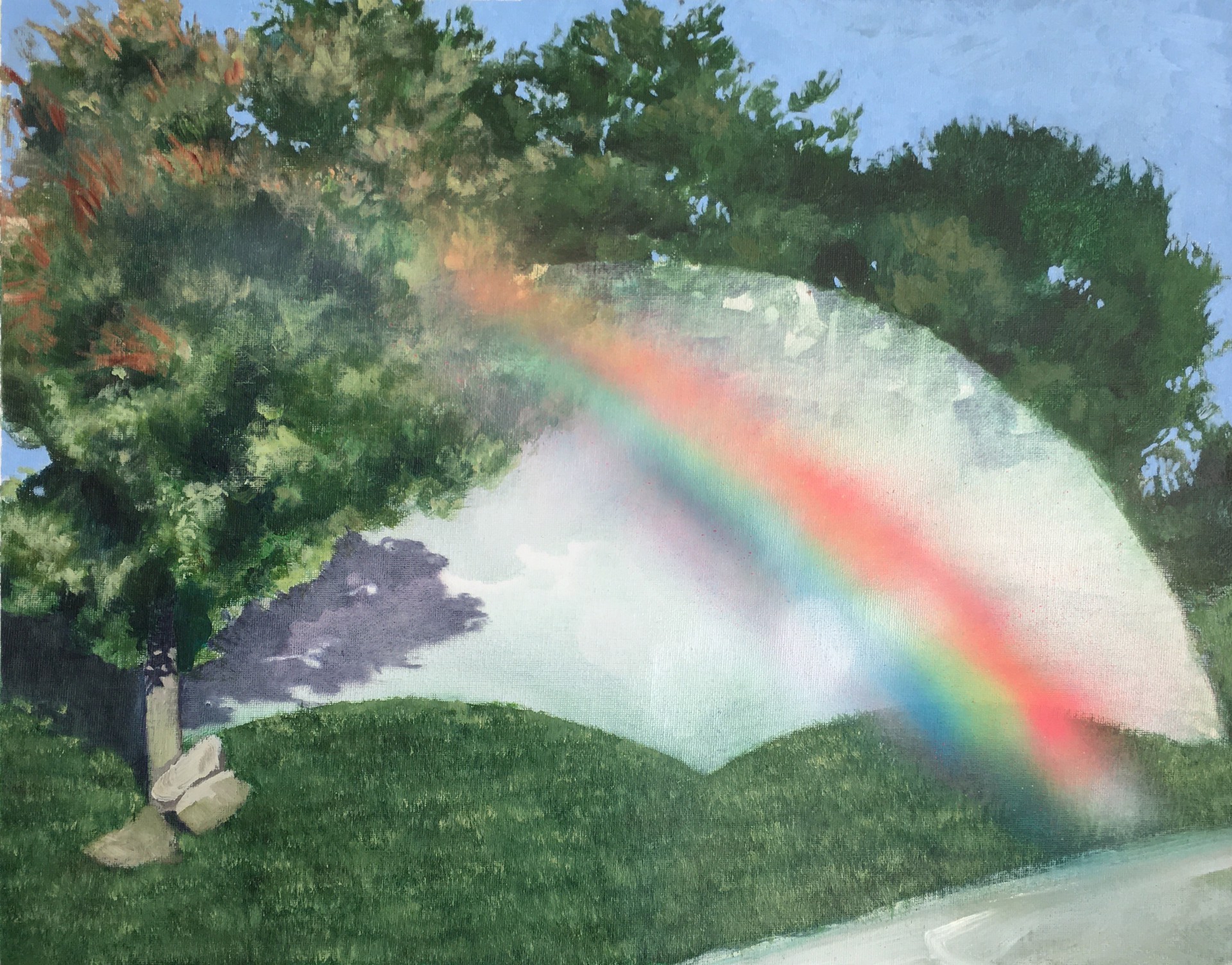 Rainbow on Harmony Place (unframed) by Olivia Hill