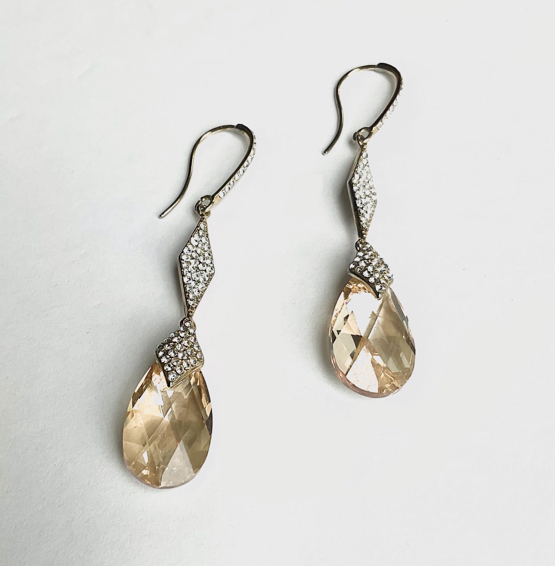 Crystal Earrings Lime/Champagne by Lannie Cunningham Jewelry