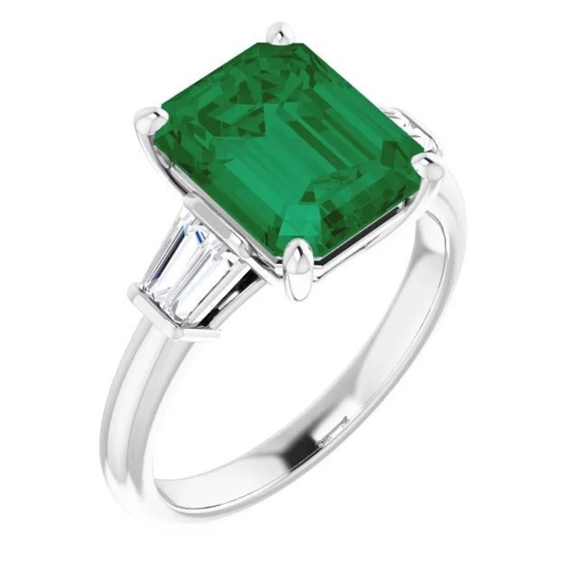 Gorgeous 3ct Lab Grown Emerald and Diamond Ring by Carley Jewels