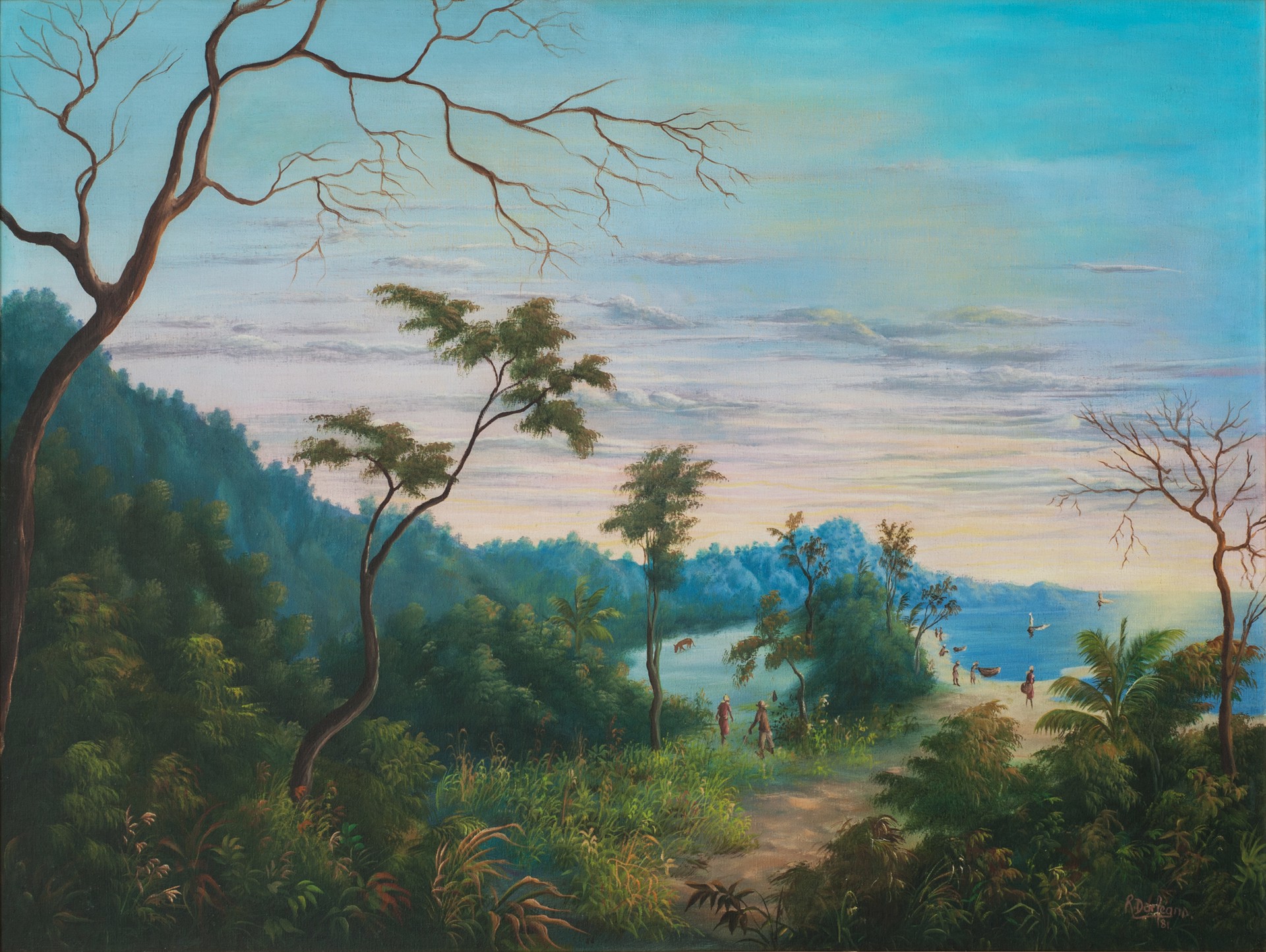 Landscape & Trees #203-3-96GSN by Raymond Dorleans (Haitian, 1947-2000)