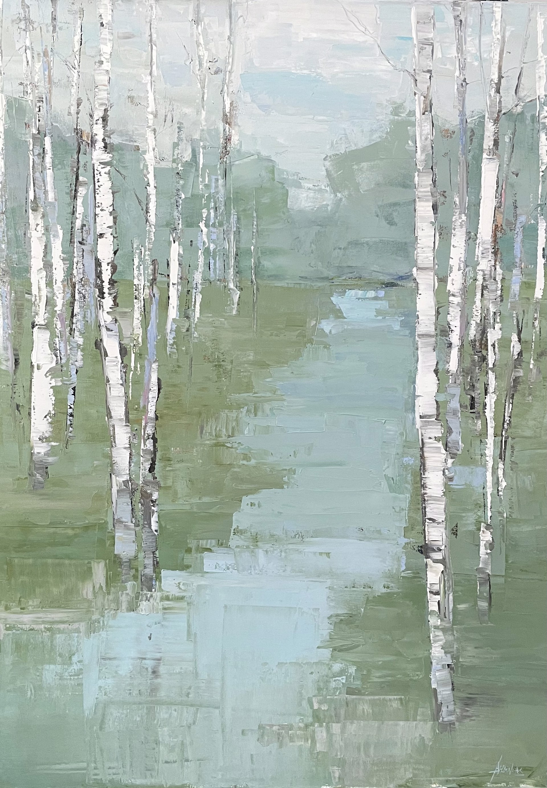 Birch by the Water by Barbara Flowers