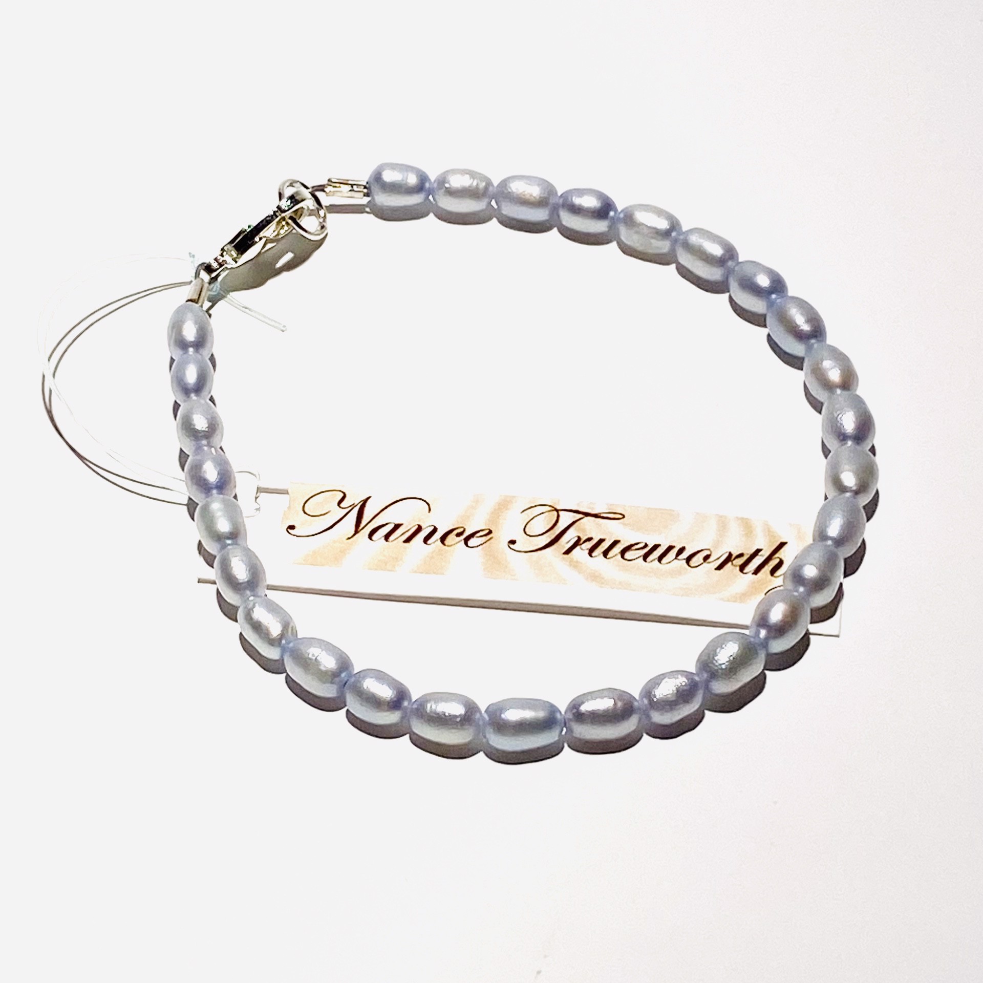 Soft Blue Pearl Bracelet P2 by Nance Trueworthy
