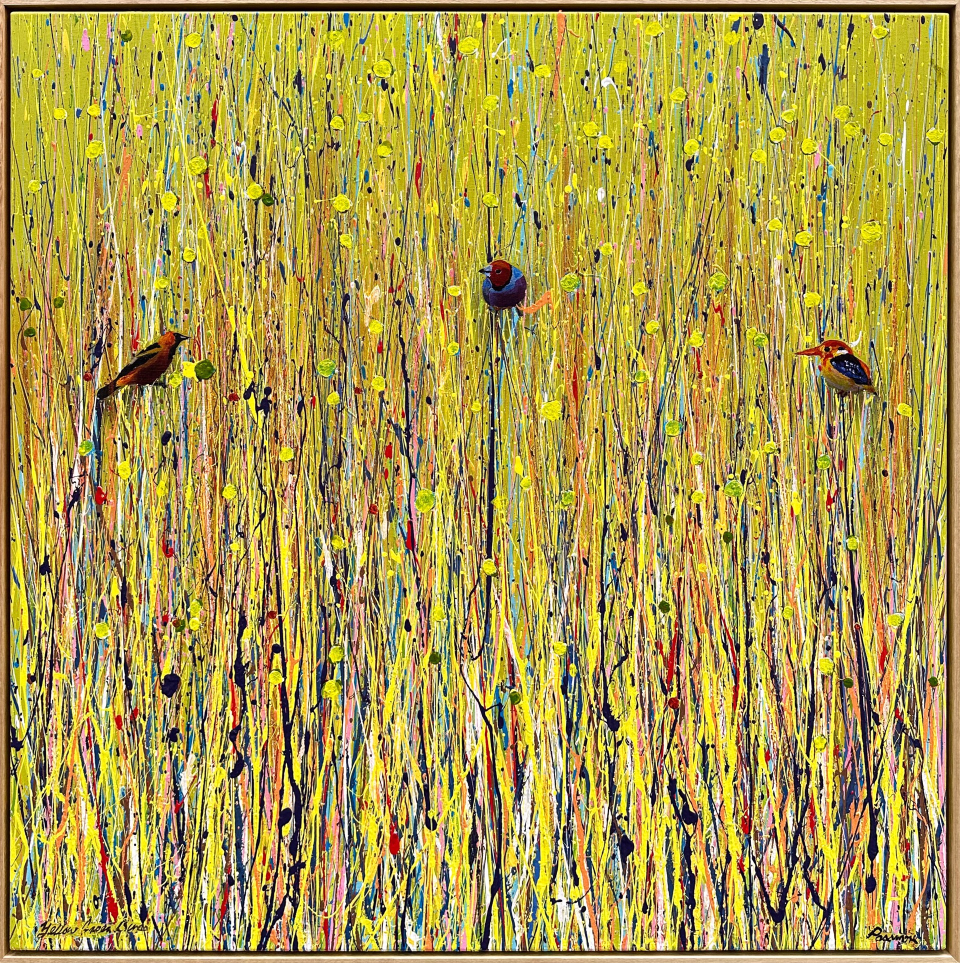 Yellow Green Birds by Colin Passmore