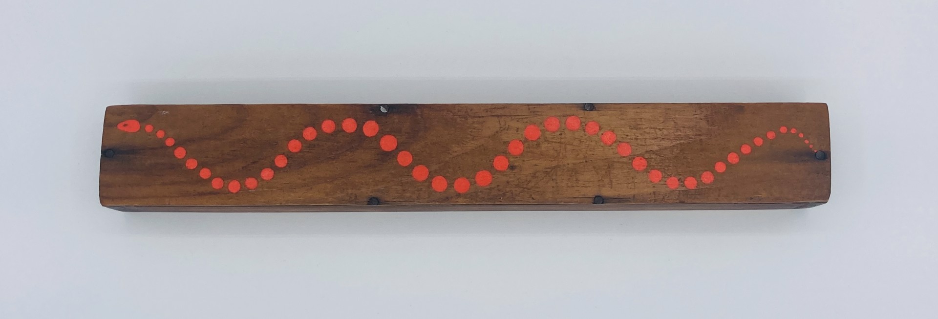 Red Serpent on found wooden box by Matt Messinger