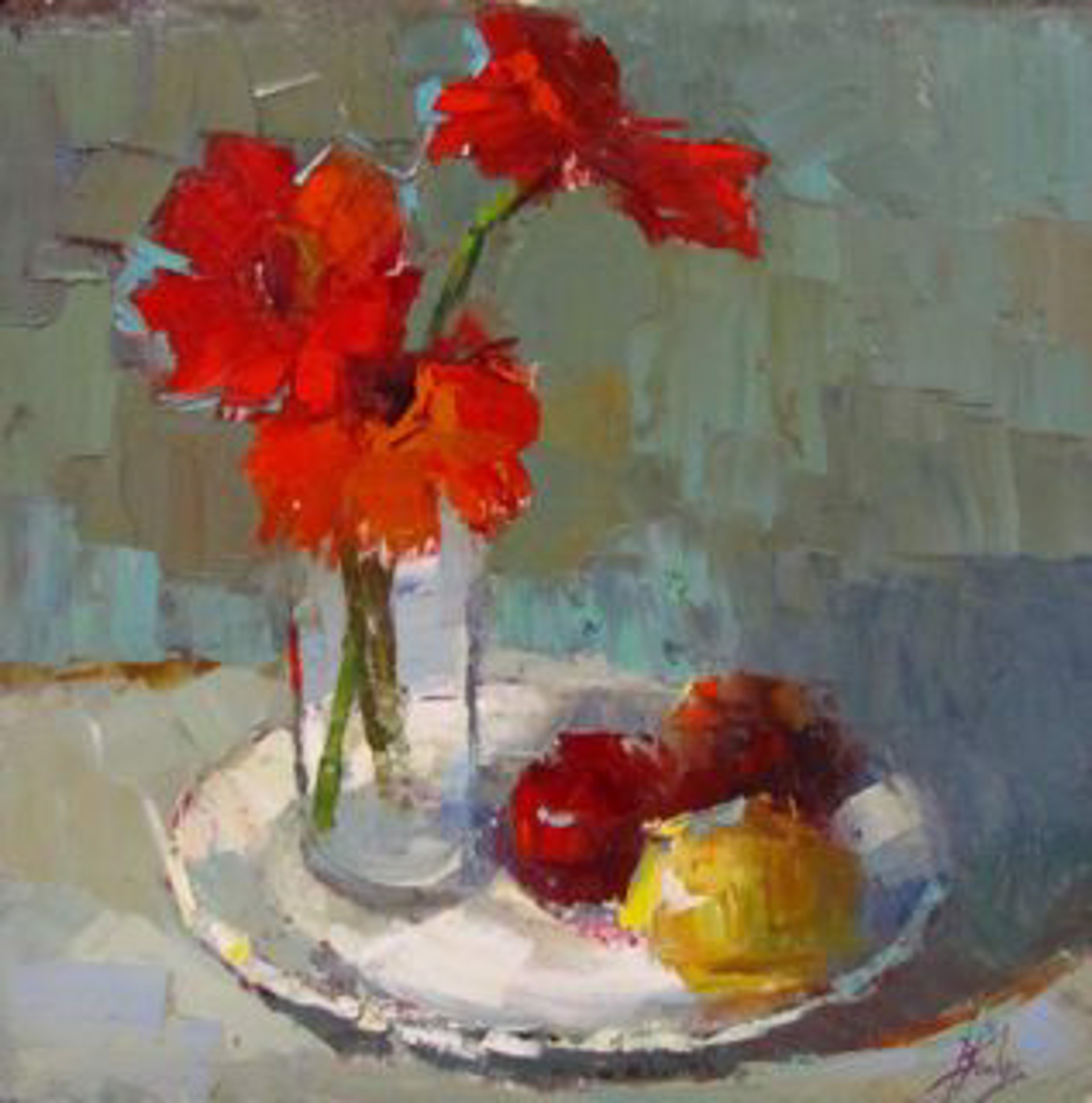 Gerbers and Fruit by Barbara Flowers