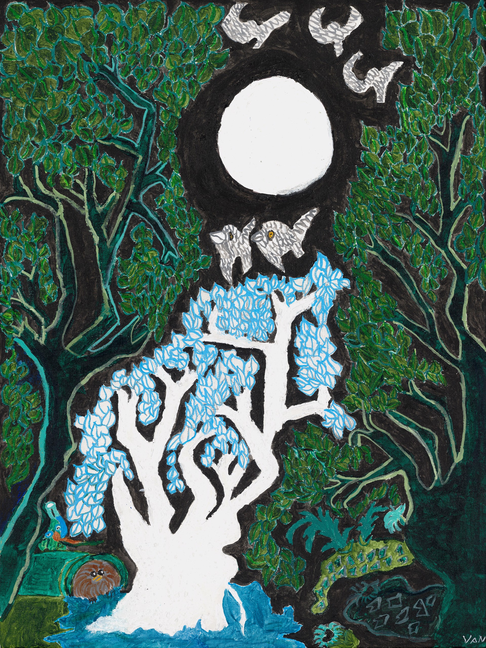 The Fairy Moon Tree (FRAMED) by Vanessa Monroe