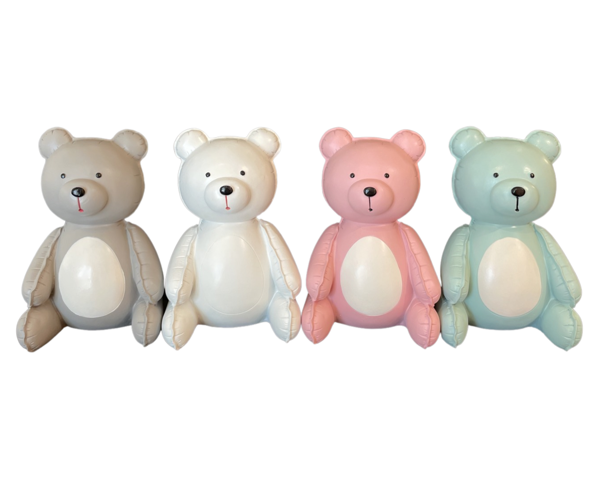 Sitting Cute Bear Blue/Pink/White/Grey by EBFA Studio