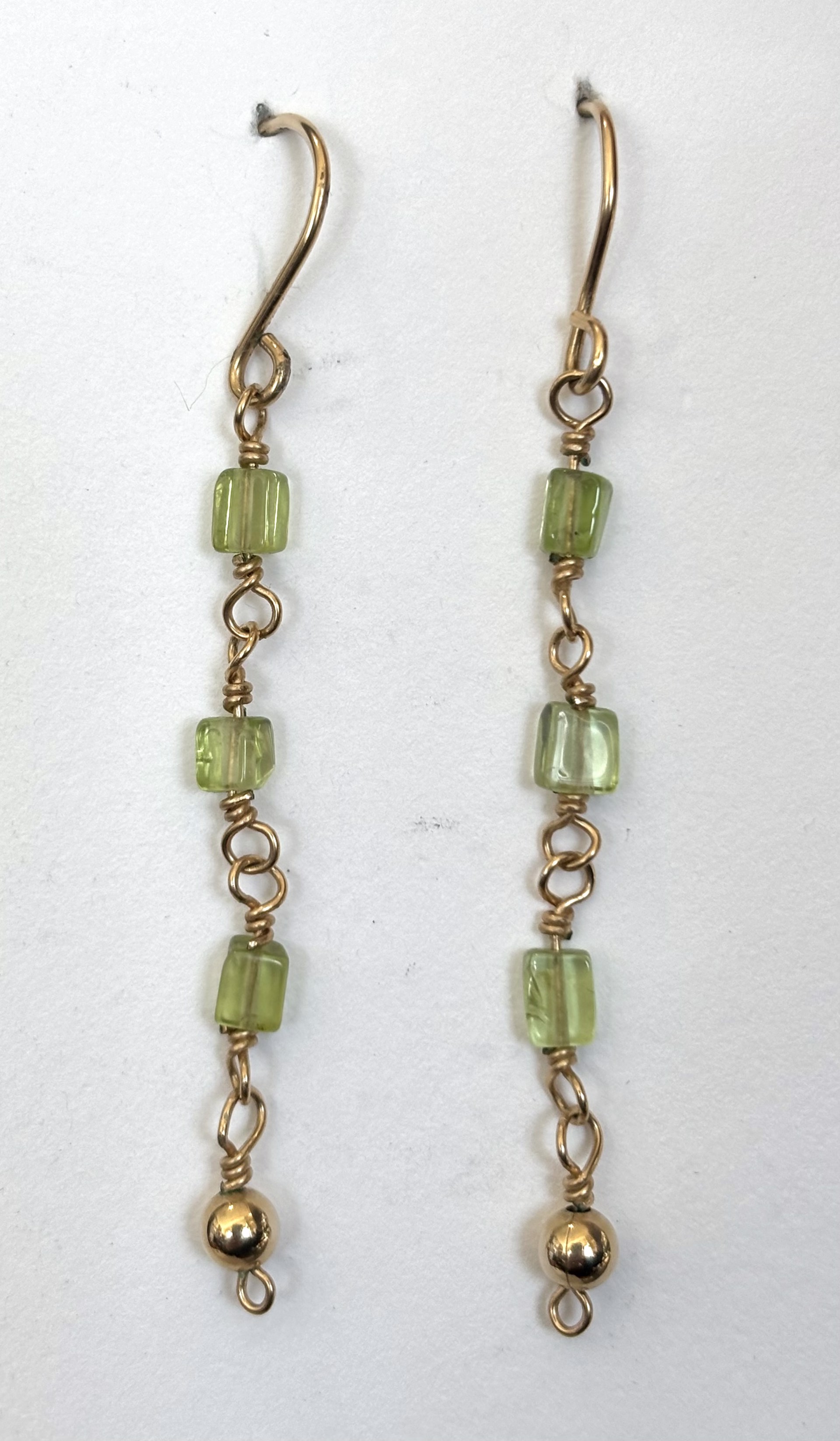 Gold Filled Wire Peridot Earrings by Emelie Hebert