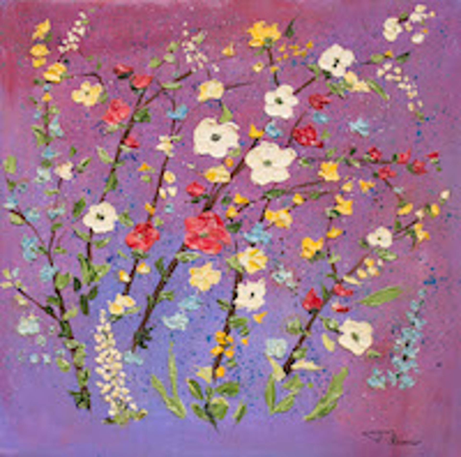 Purple Flowers by Judith Dunbar