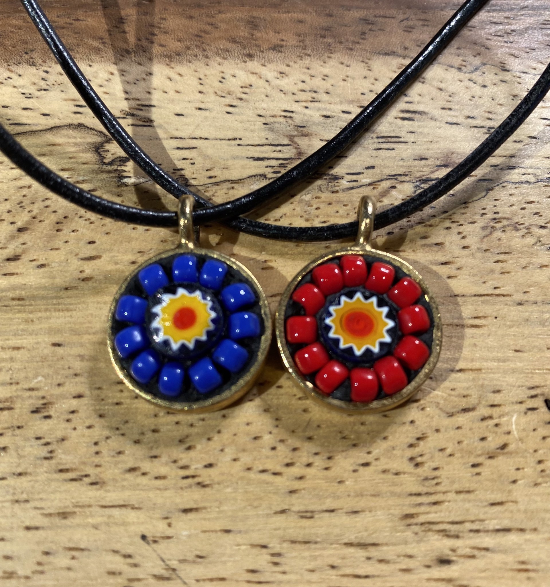 Pendant with one Milliefiori and beads by Cherie Bosela