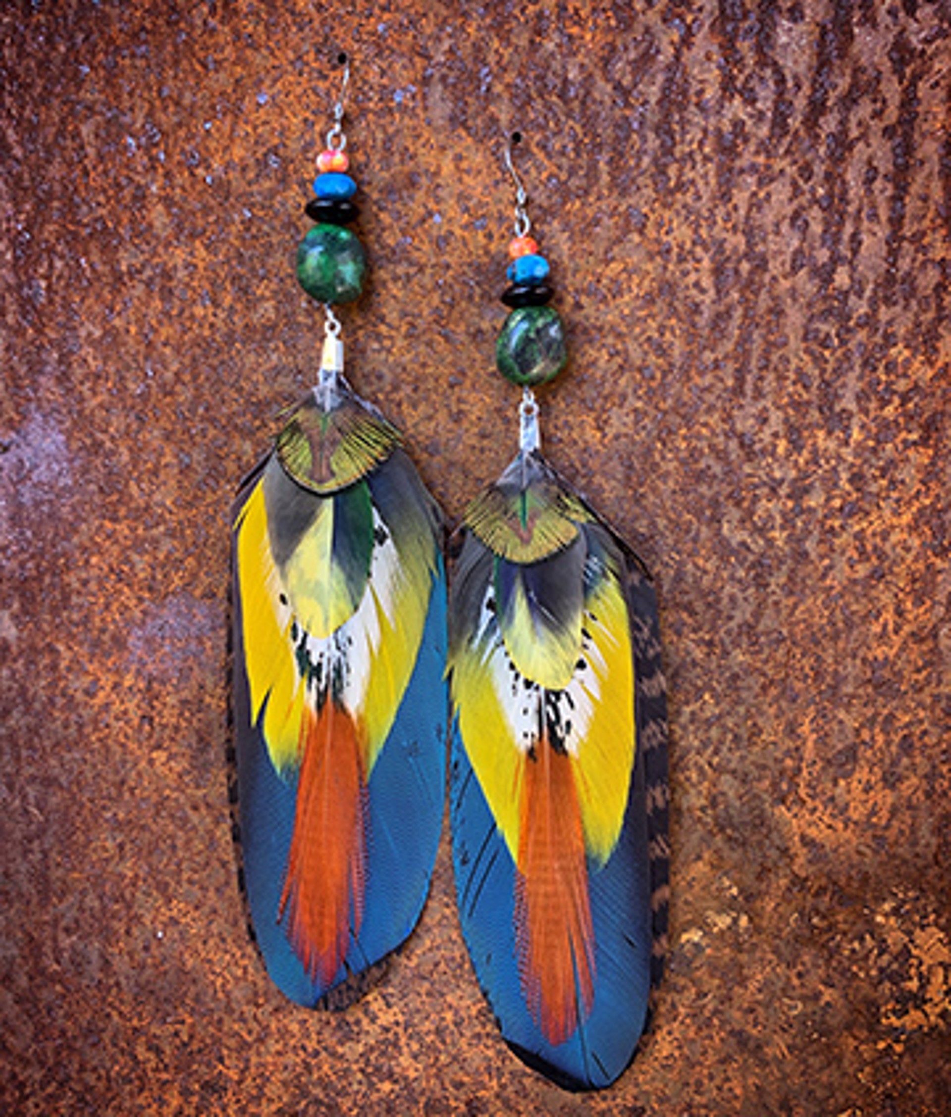K692 Yellow Parrot Earrings by Kelly Ormsby