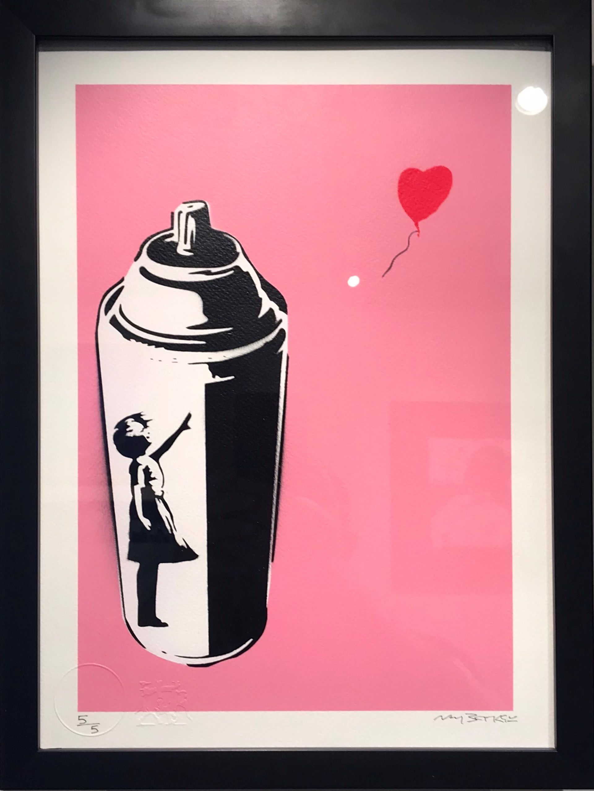 Balloon Girl Spray Can (Pink) 5/5 by Not Banksy