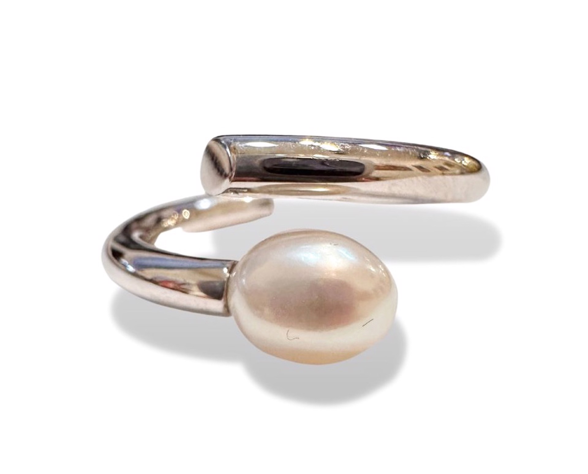 Ring - Adjustable Sterling Silver with Freshwater Pearl R3964 by Joryel Vera