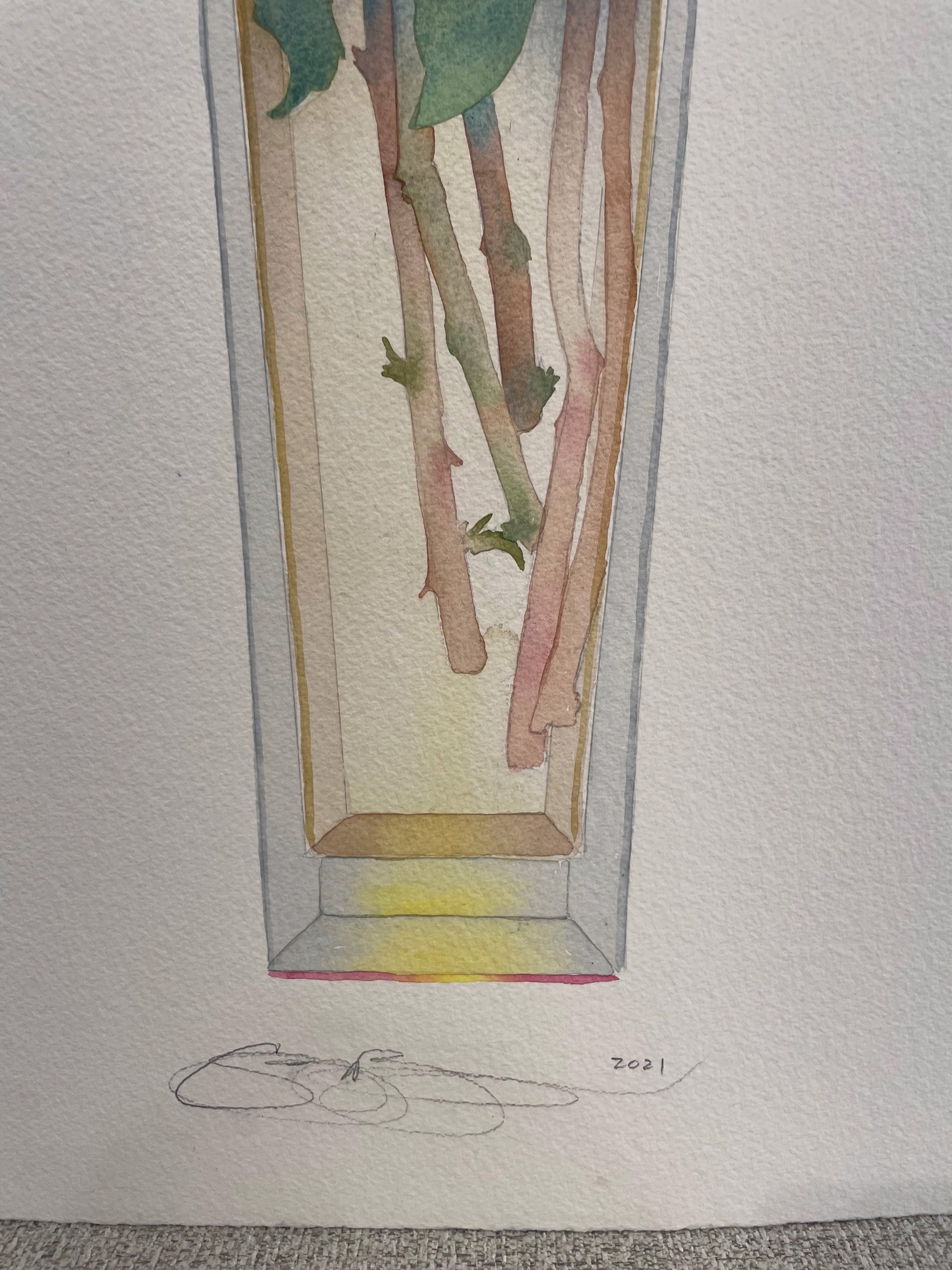 Wild Roses in Tall Vase II (unframed) by Gary Bukovnik