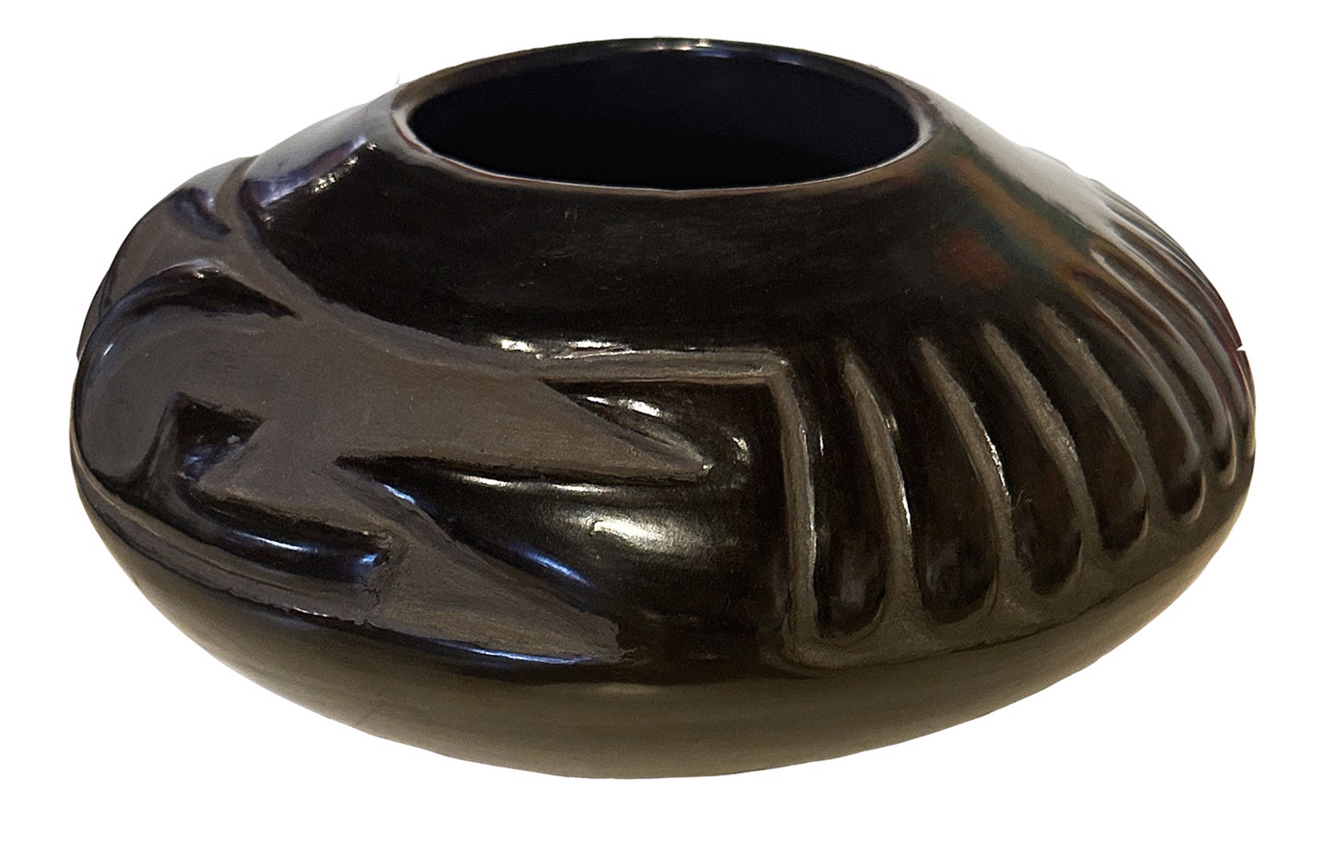 Santa Clara Pueblo Carved Black Pottery by Julia Martinez