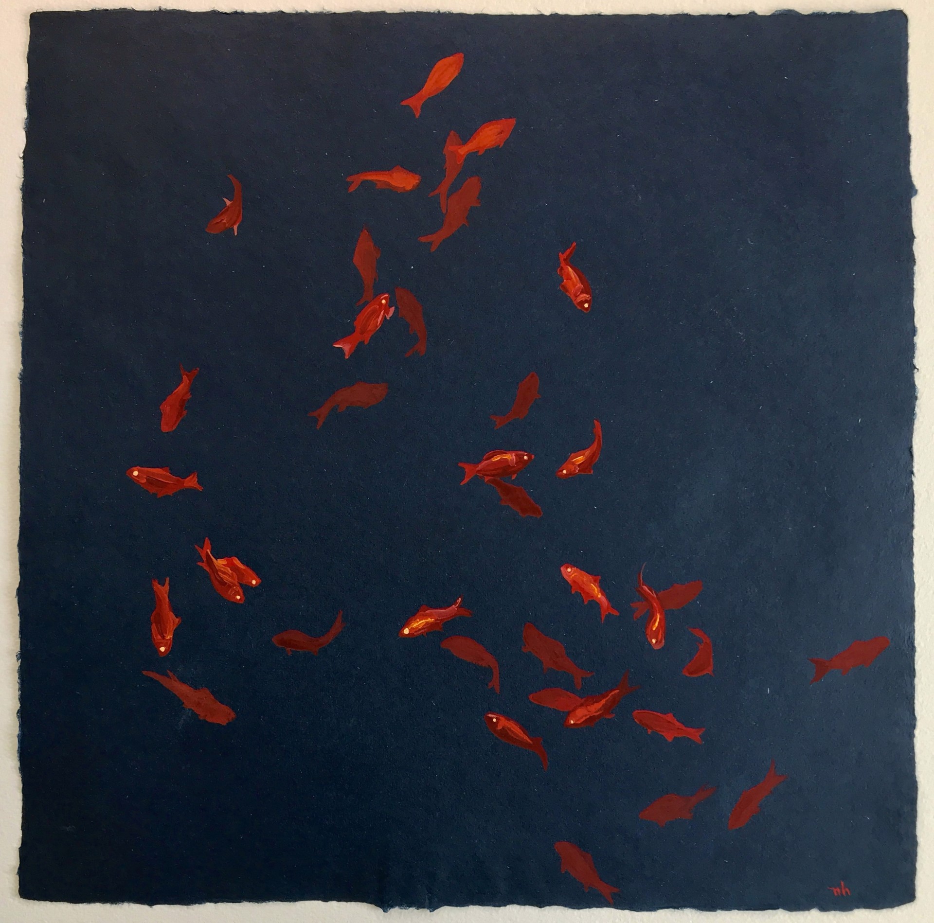 Goldfish on Navy by Noelle Holler