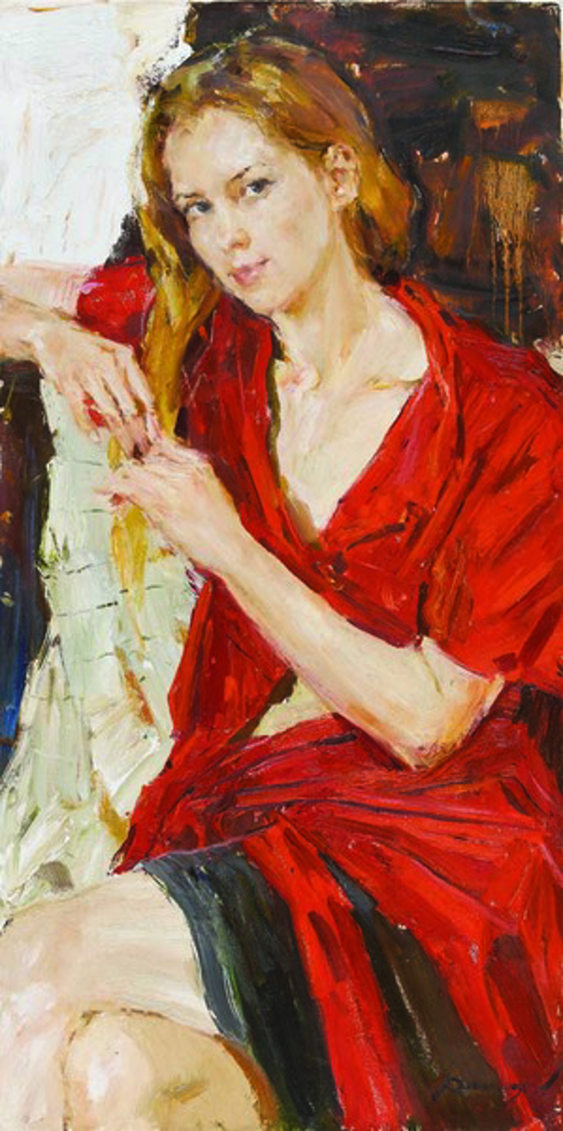 Woman in Red by Renat Ramazanov