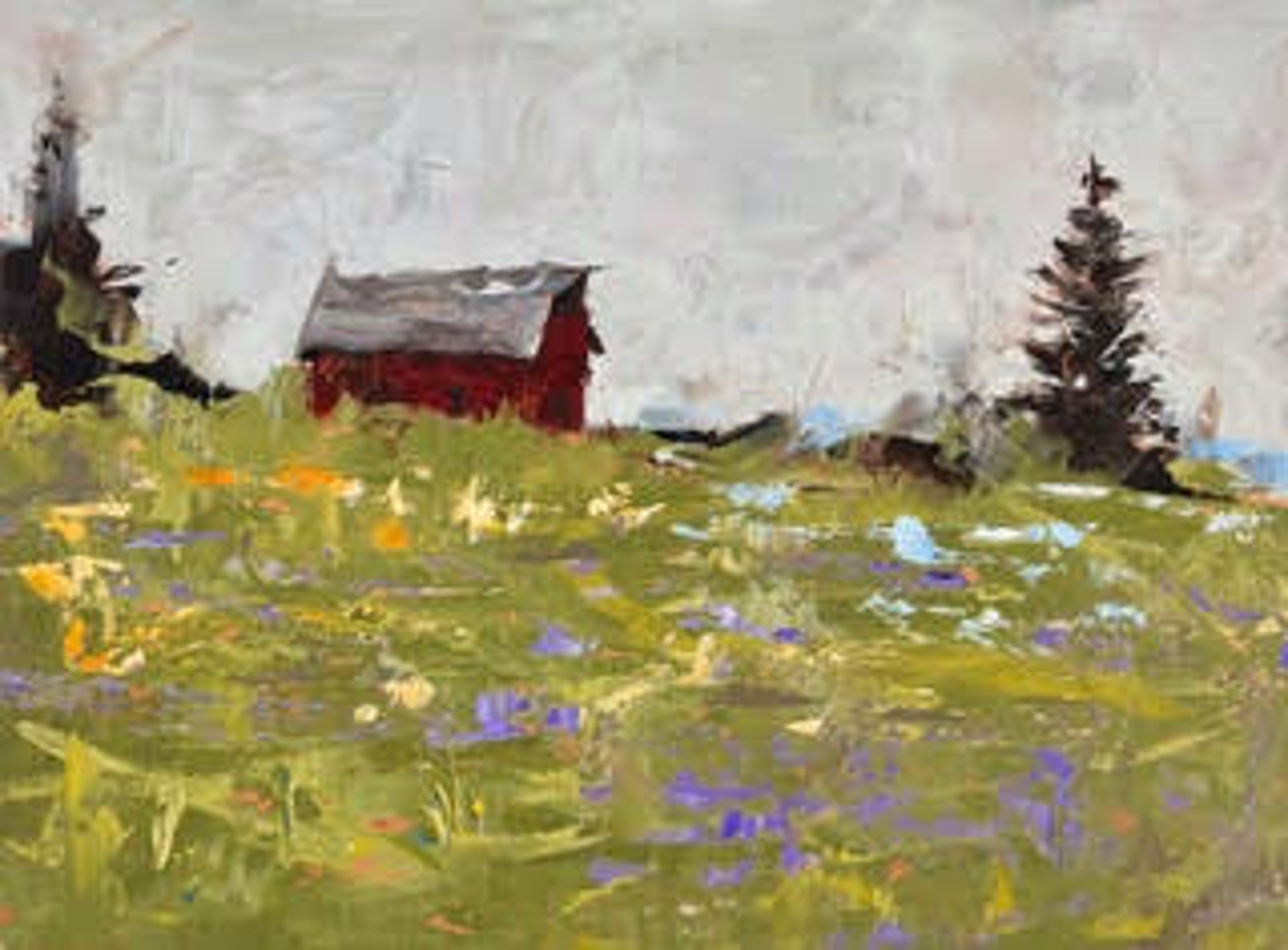 Red Barn in Spring by Sandra Pratt