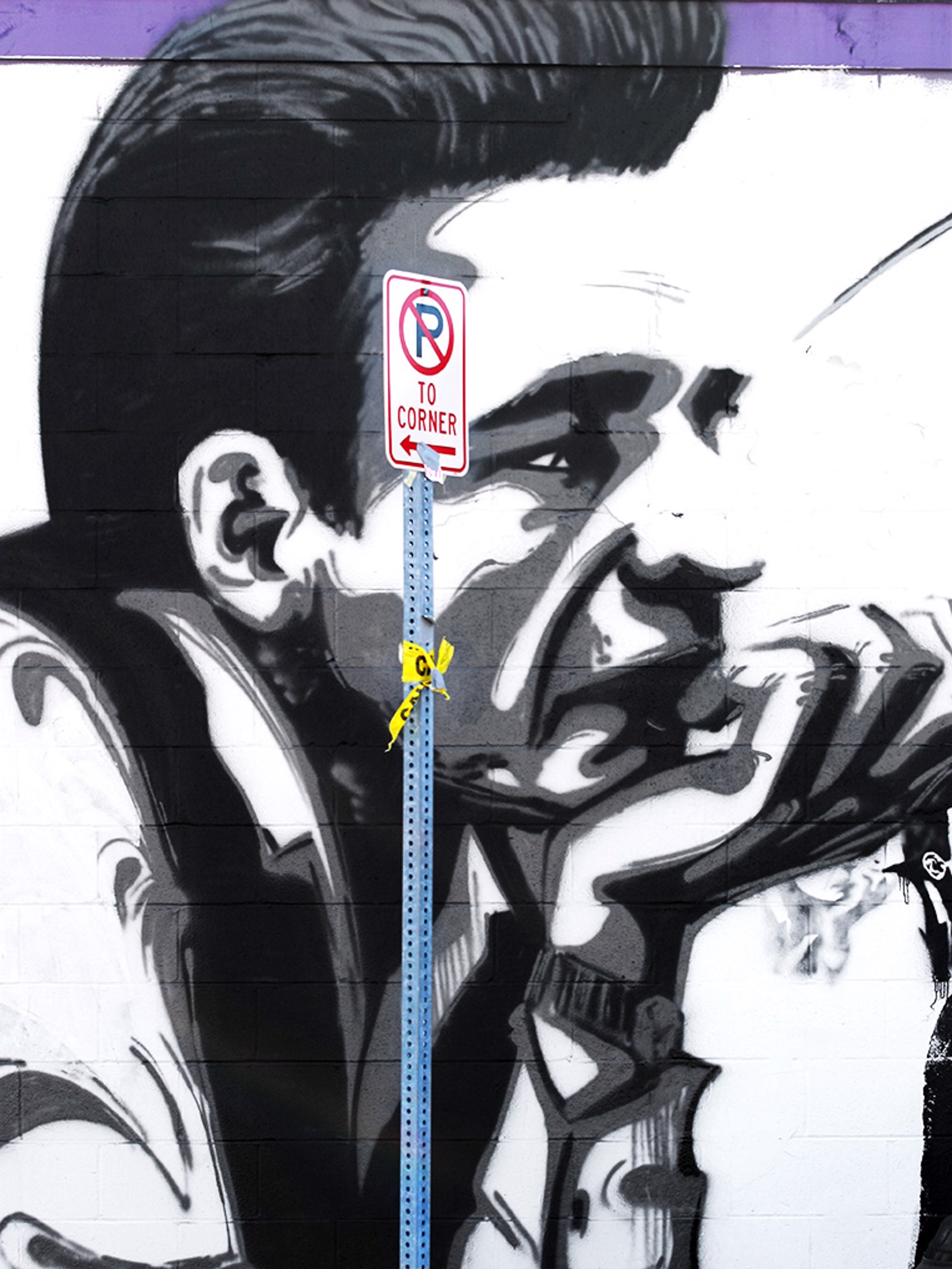 Johnny Cash and No Parking Sign by Jerry Park