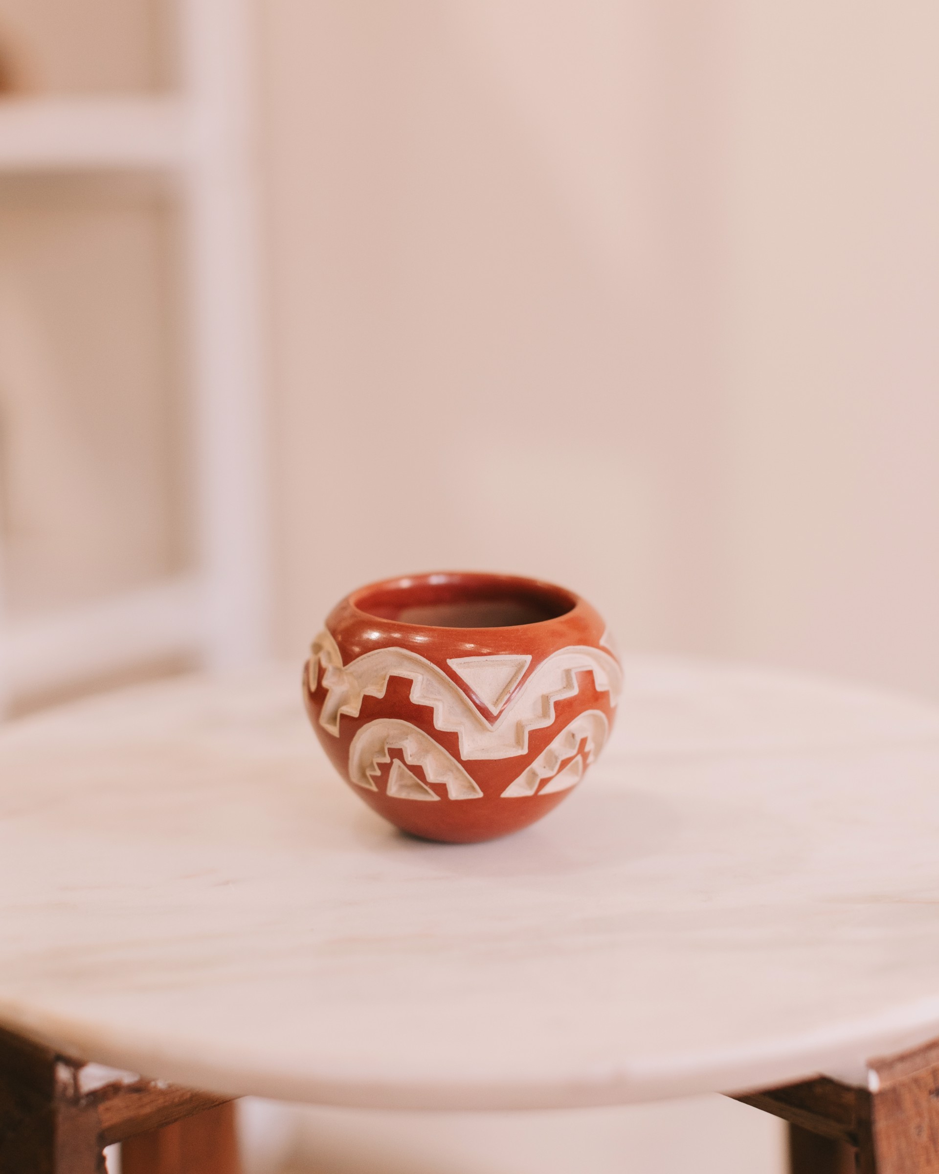Red Carved Kiva Pot by Carol Velarde by Richard Hendricks