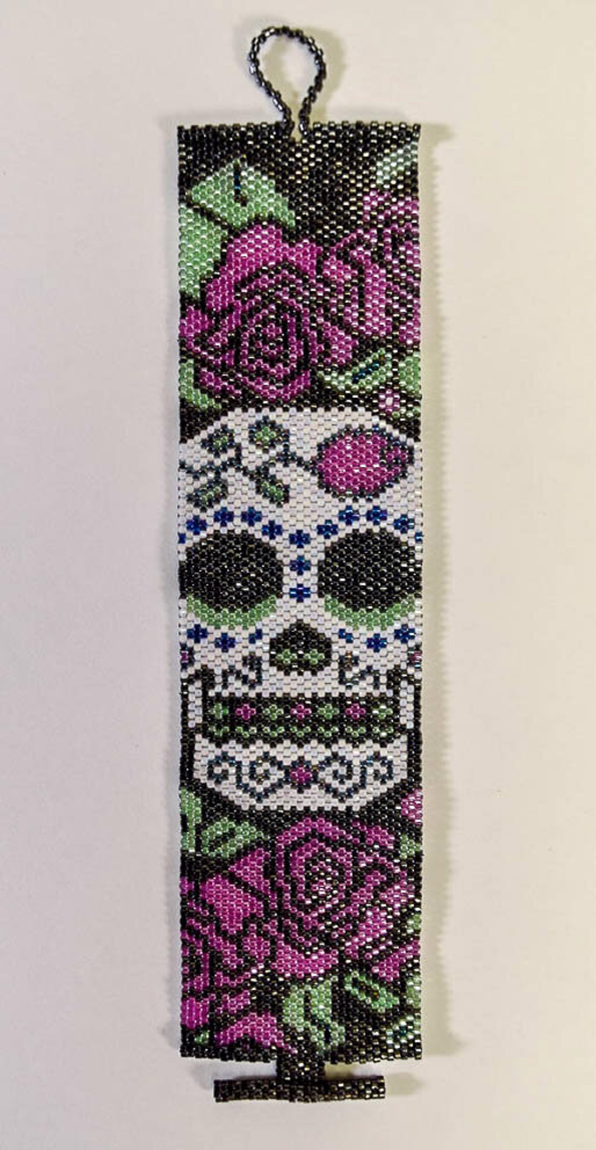 Sugar Skull and Rose Bracelet by William Donnell