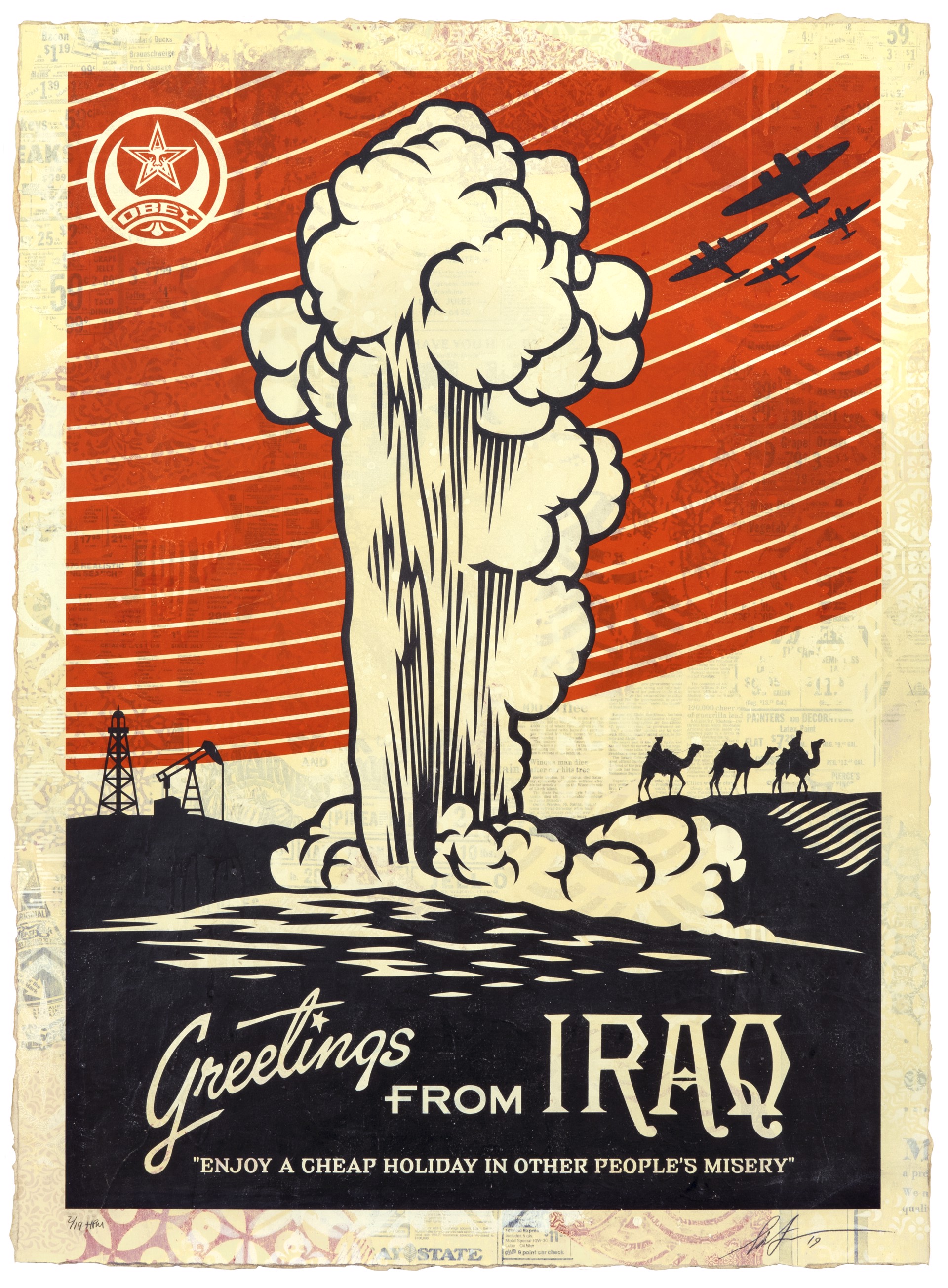 Greetings From Iraq, HPM by Shepard Fairey