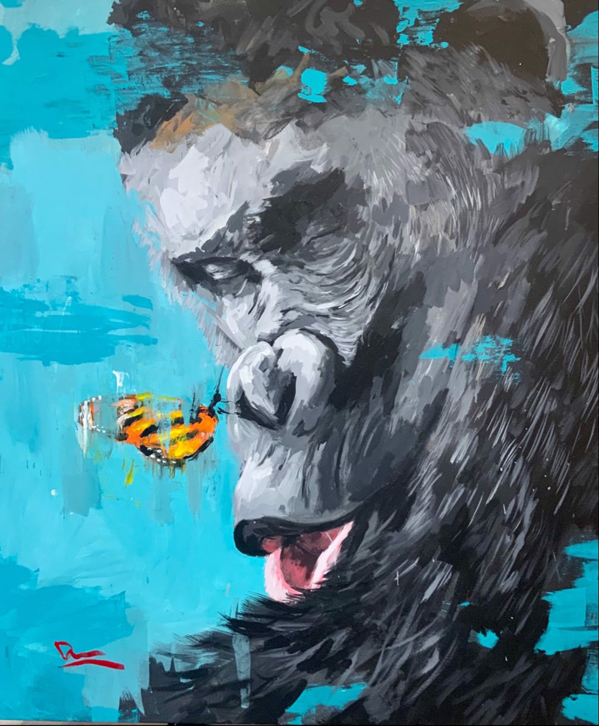 Gorilla and Butterfly by Dominic Mattioli