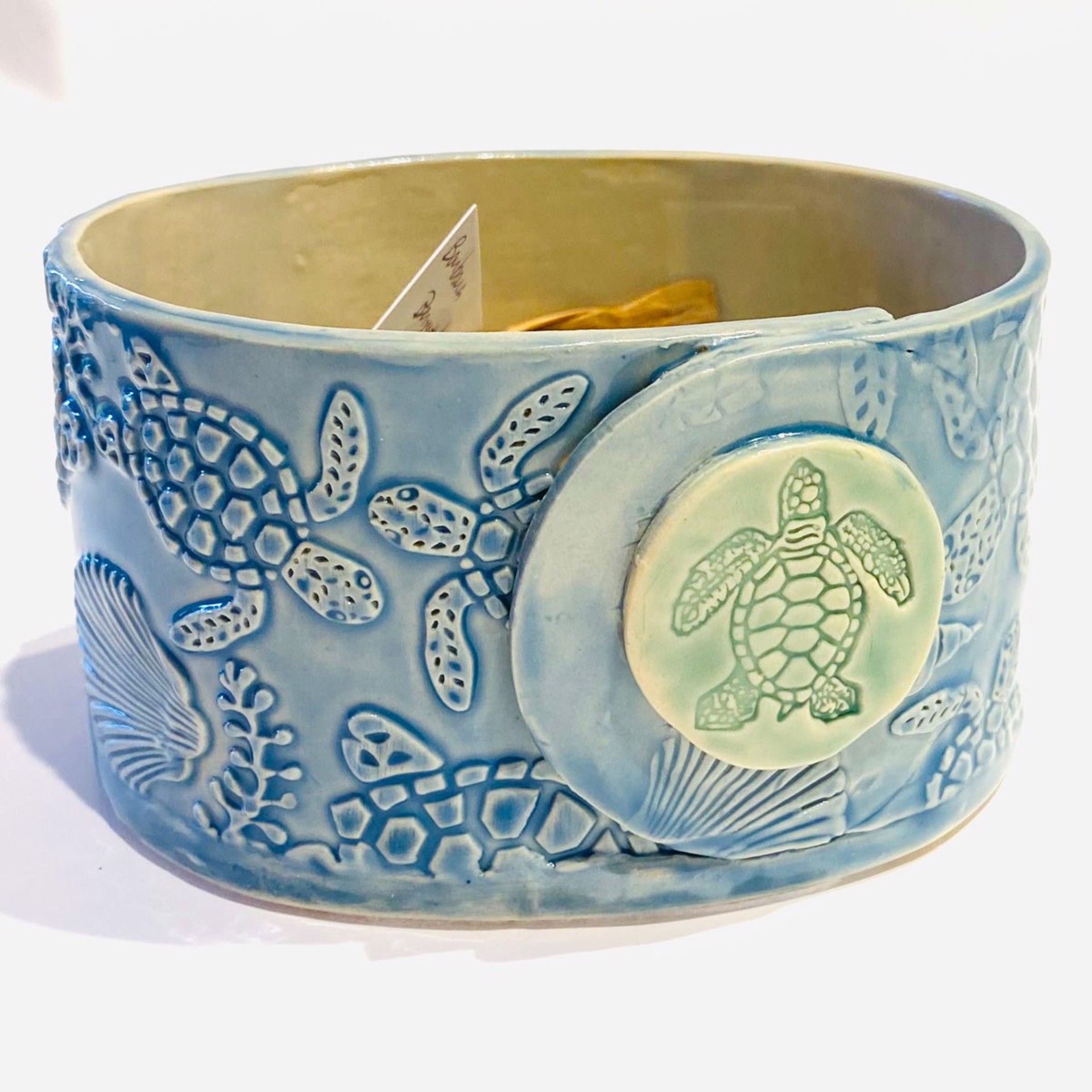 BB22-55 Turtle Embossed Container by Barbara Bergwerf, ceramics