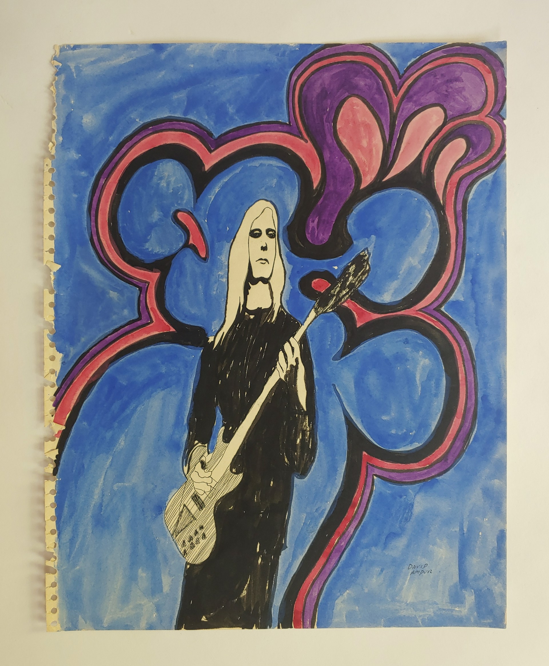Psychedelic Music Man - Drawing by David Amdur