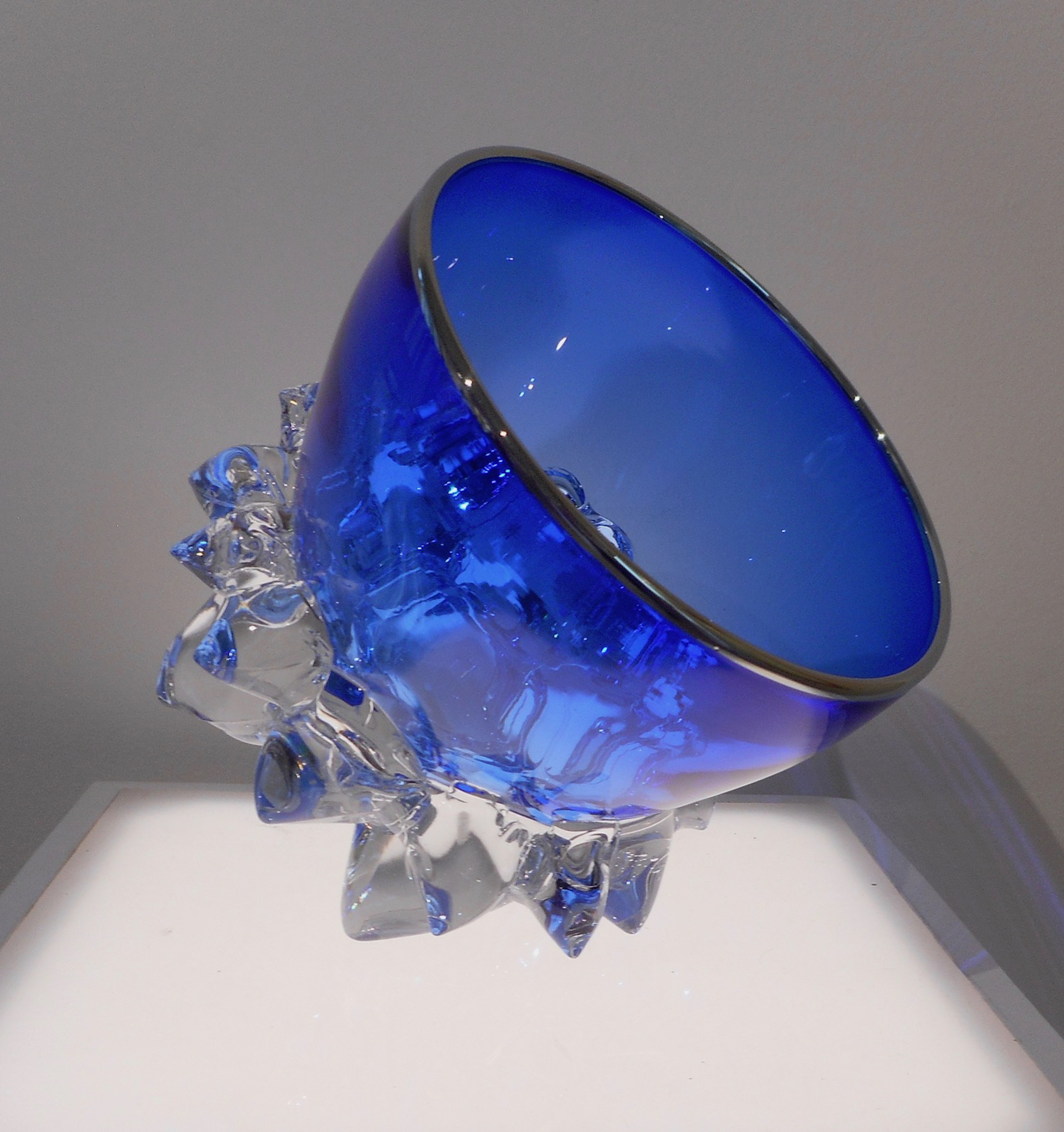 Small Thorn Vessel XV (Cobalt/Silver) by Andrew Madvin