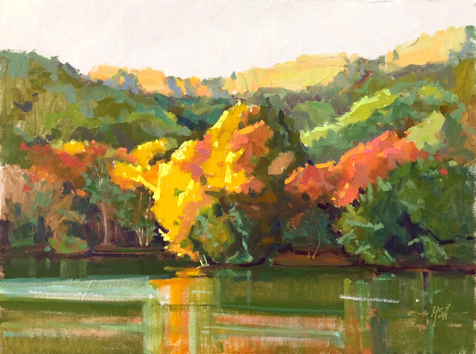 Autumn Lakeside by Marjorie Hicks