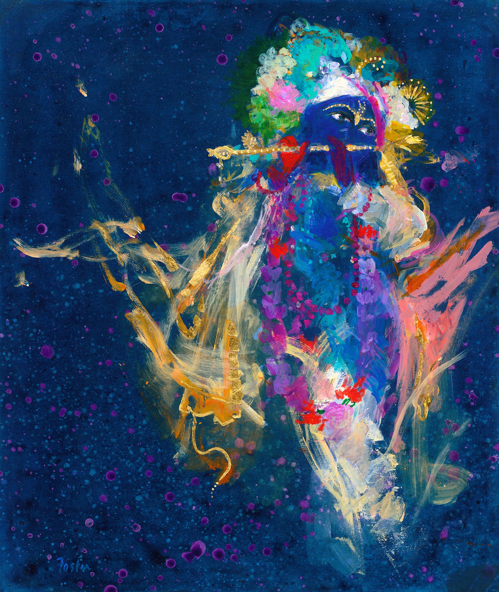 Krishna's Golden Flute 4 by Gail Foster