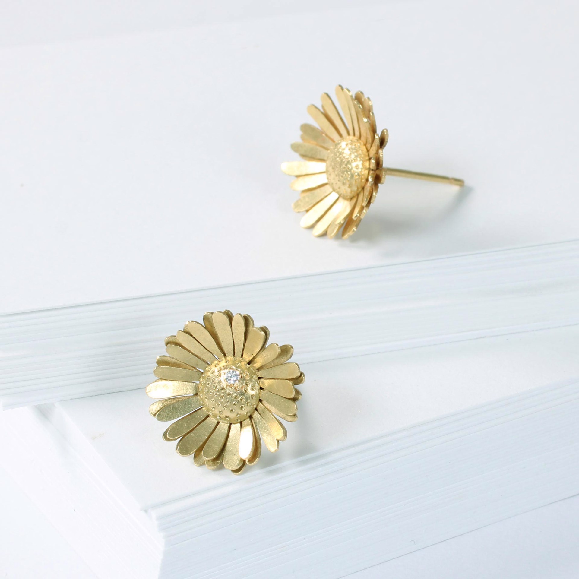 Golden Daisy Earrings by Christopher Thompson-Royds