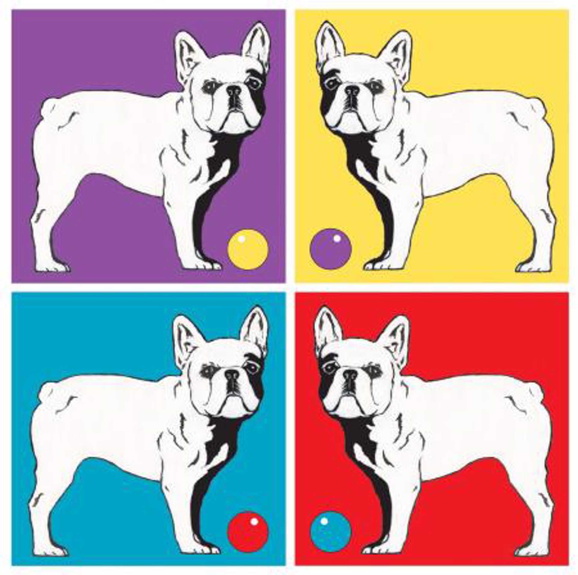 French Bull Dog 4 Up (pop) by Gloria Lee
