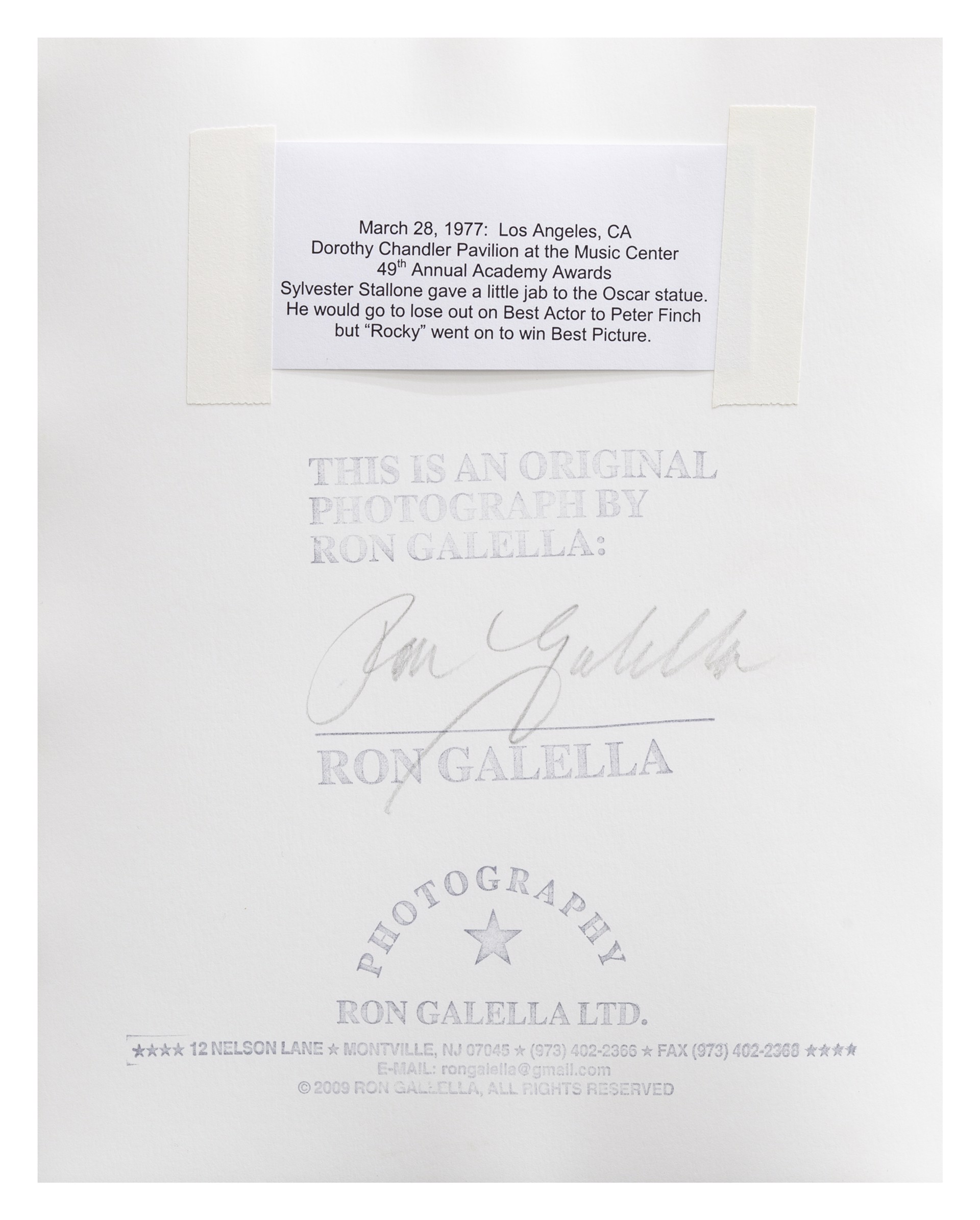 Sylvester Stallone by Ron Galella
