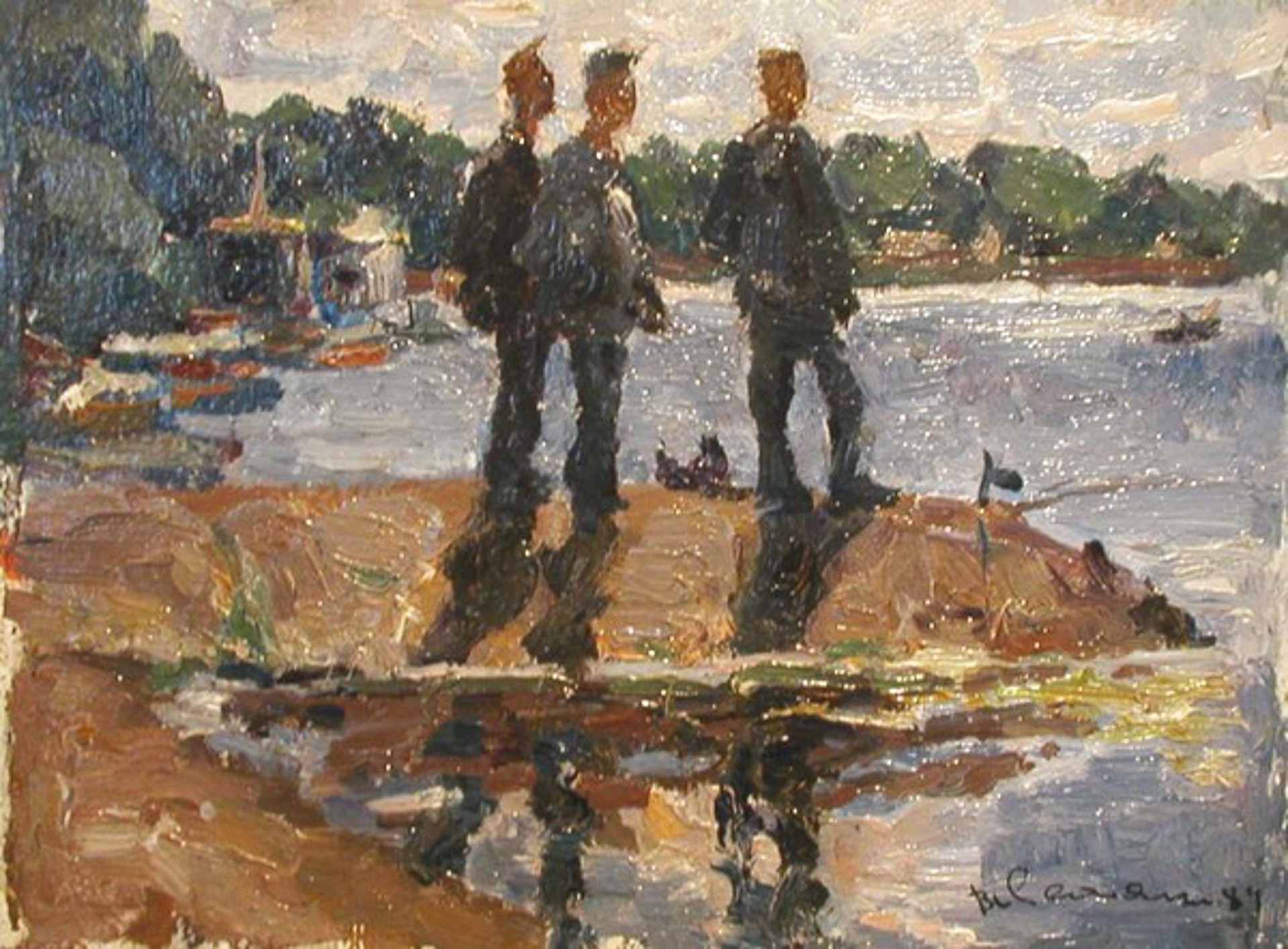 Boys at the Lake by Viktor Letyanin