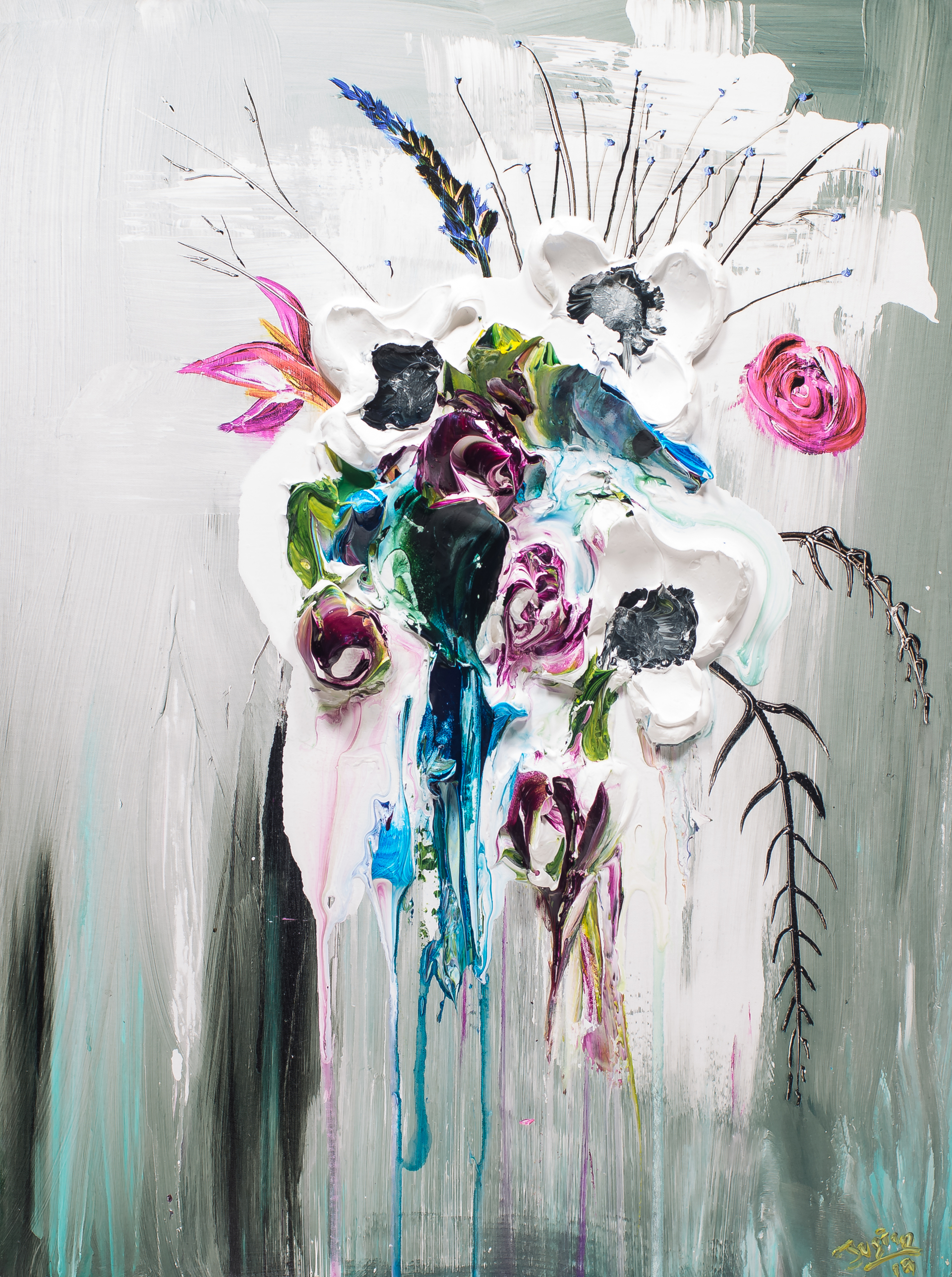 ABSTRACT FLORAL BOUQUET HPAE 7/50 by JUSTIN GAFFREY
