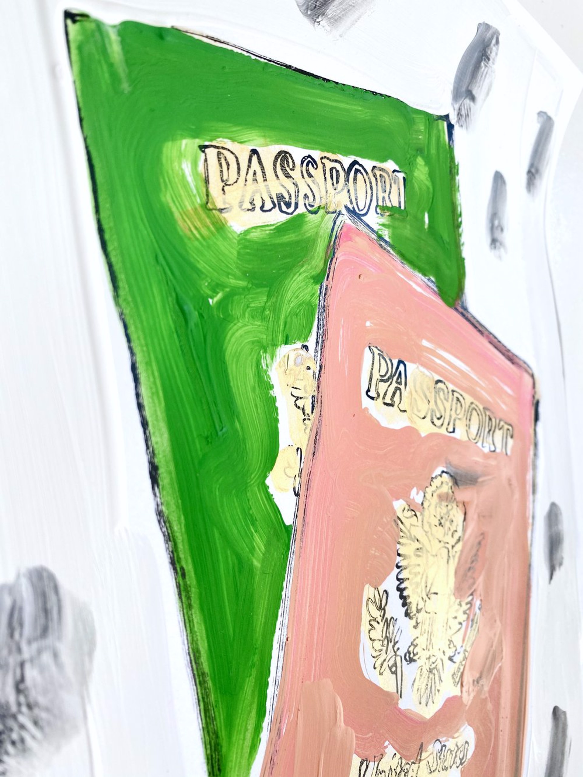 Passports, Pink & Green (ON HOLD) by Anne-Louise Ewen