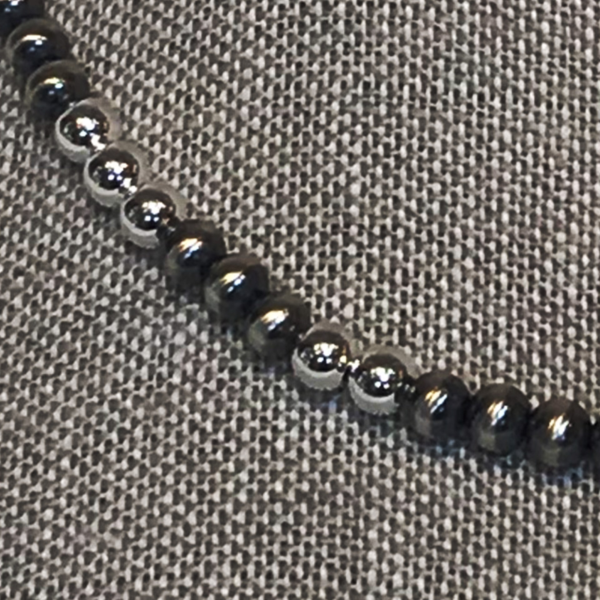 17" Necklace Oxidized Sterling Silver with Sterling Silver 5 mm Beads by Suzanne Woodworth