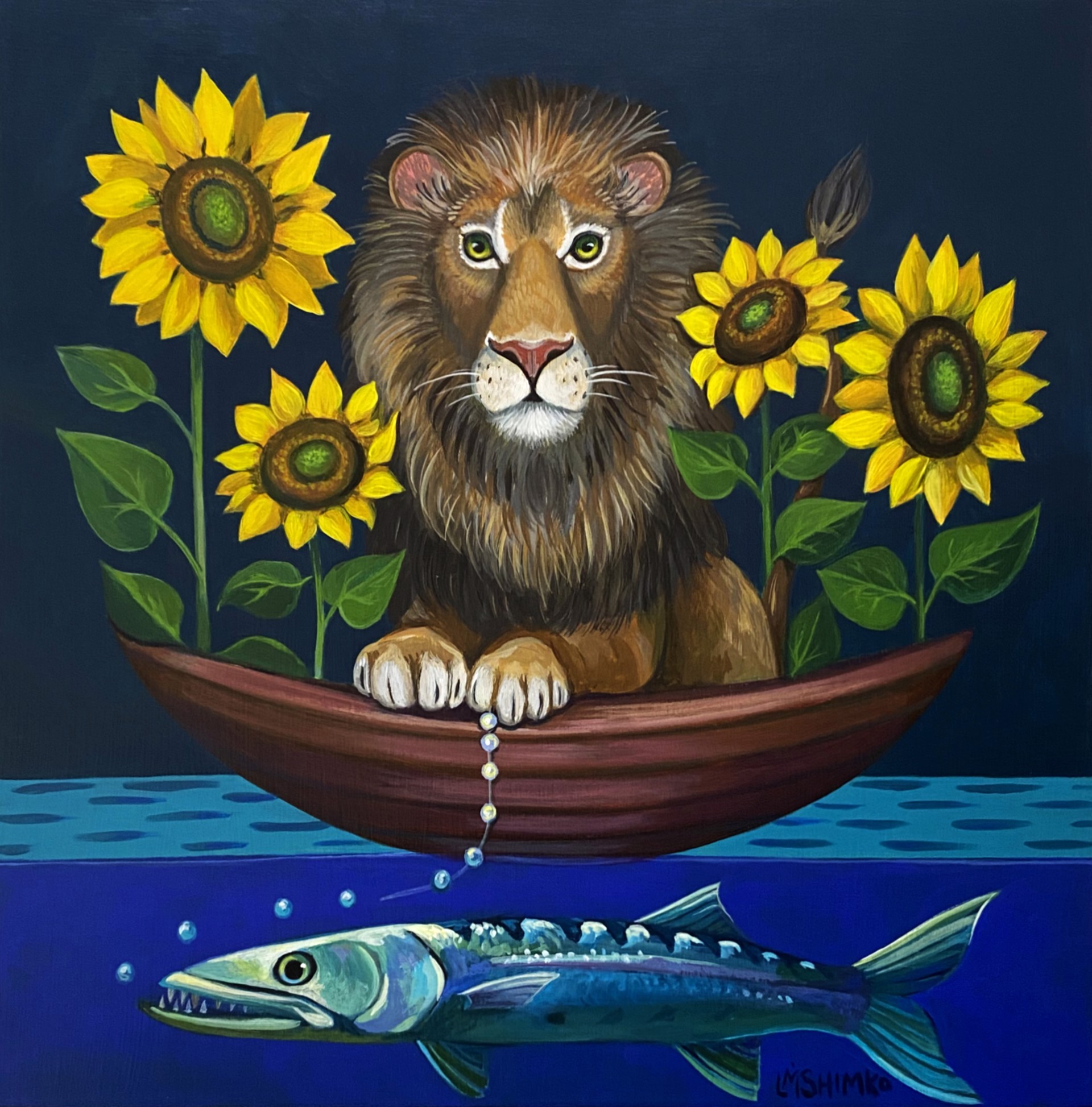Lion Sunflower Ballast by Lisa Shimko